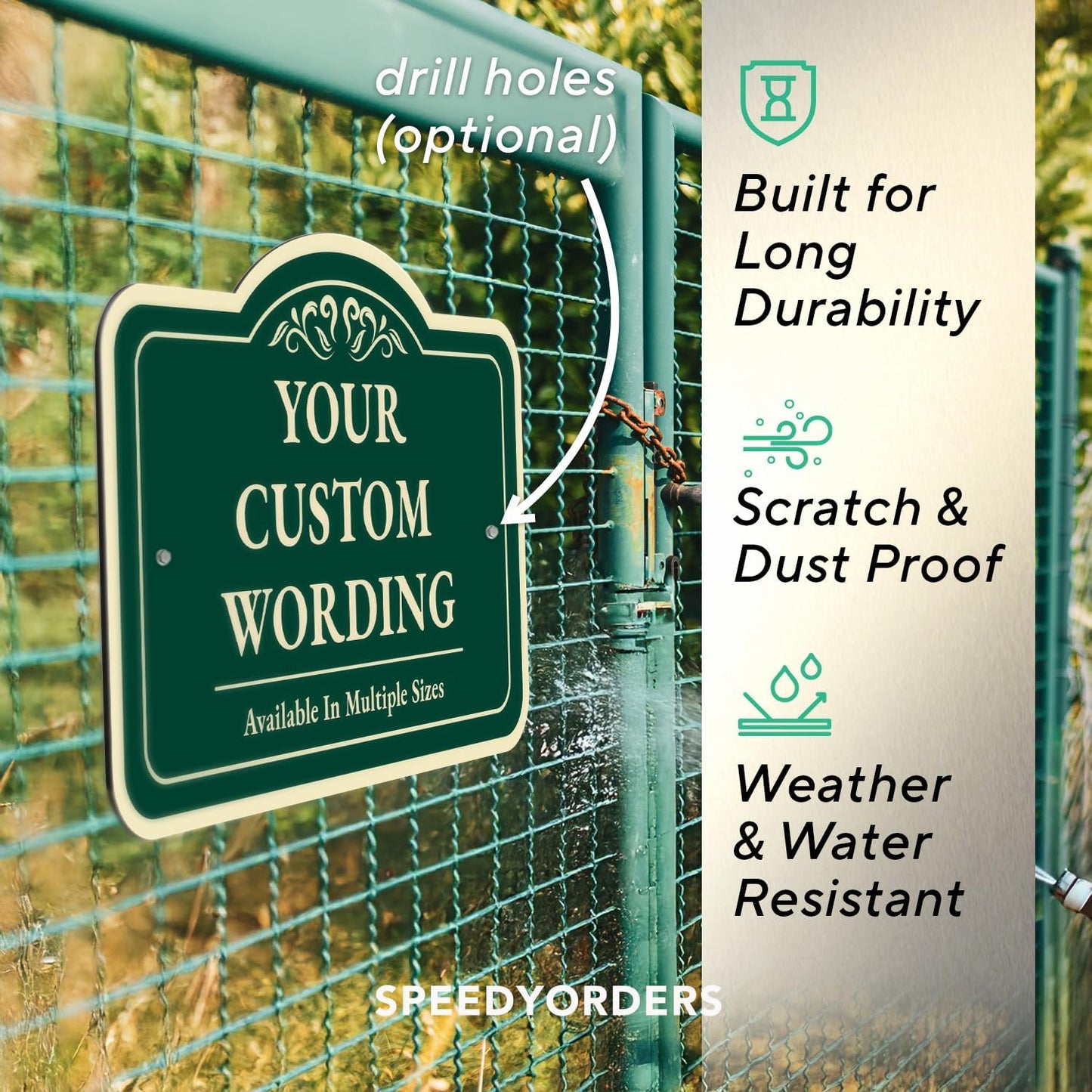 Custom Outdoor Metal Signs - Personalized Aluminum, Driveway Signs - Waterproof USA Made, Forest Green 18x12 In