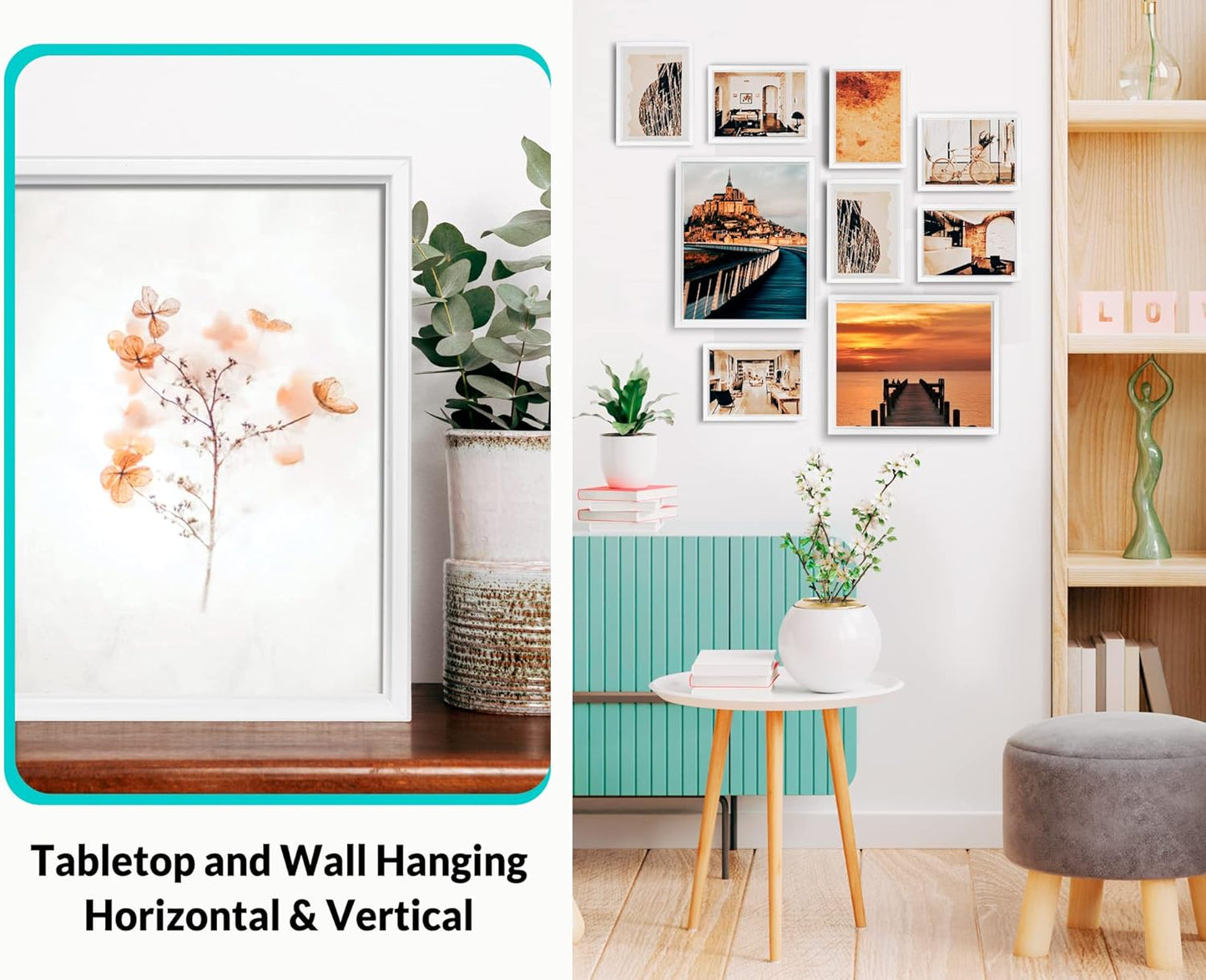 LaVie Home 8x10 Picture Frames (12 Pack, White) Simple Designed Photo Frames for Wall Mount Display, Set of 12 Classic Collection