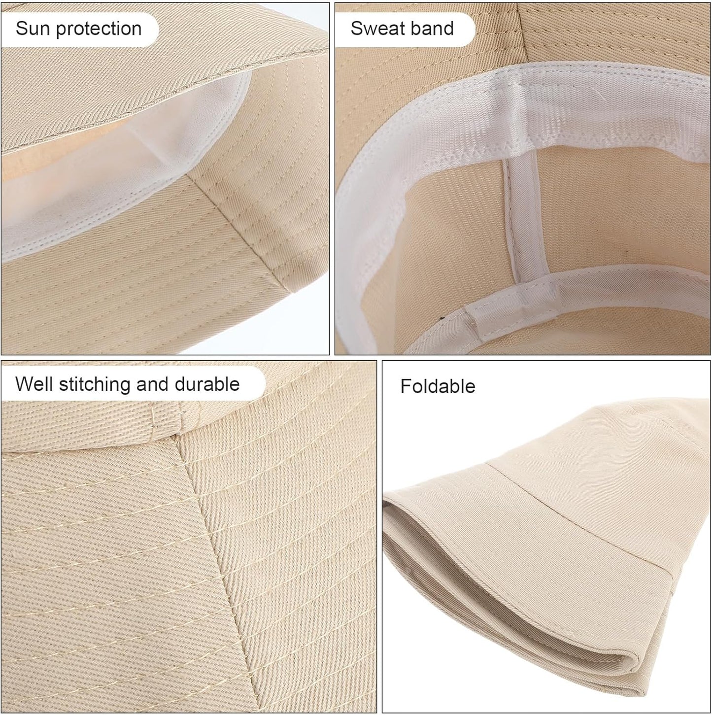 Jiuguva 12 Pack Bucket Sun Hat Bulk for Women Men Multicolor Packable Fishing Hats for Travel Summer