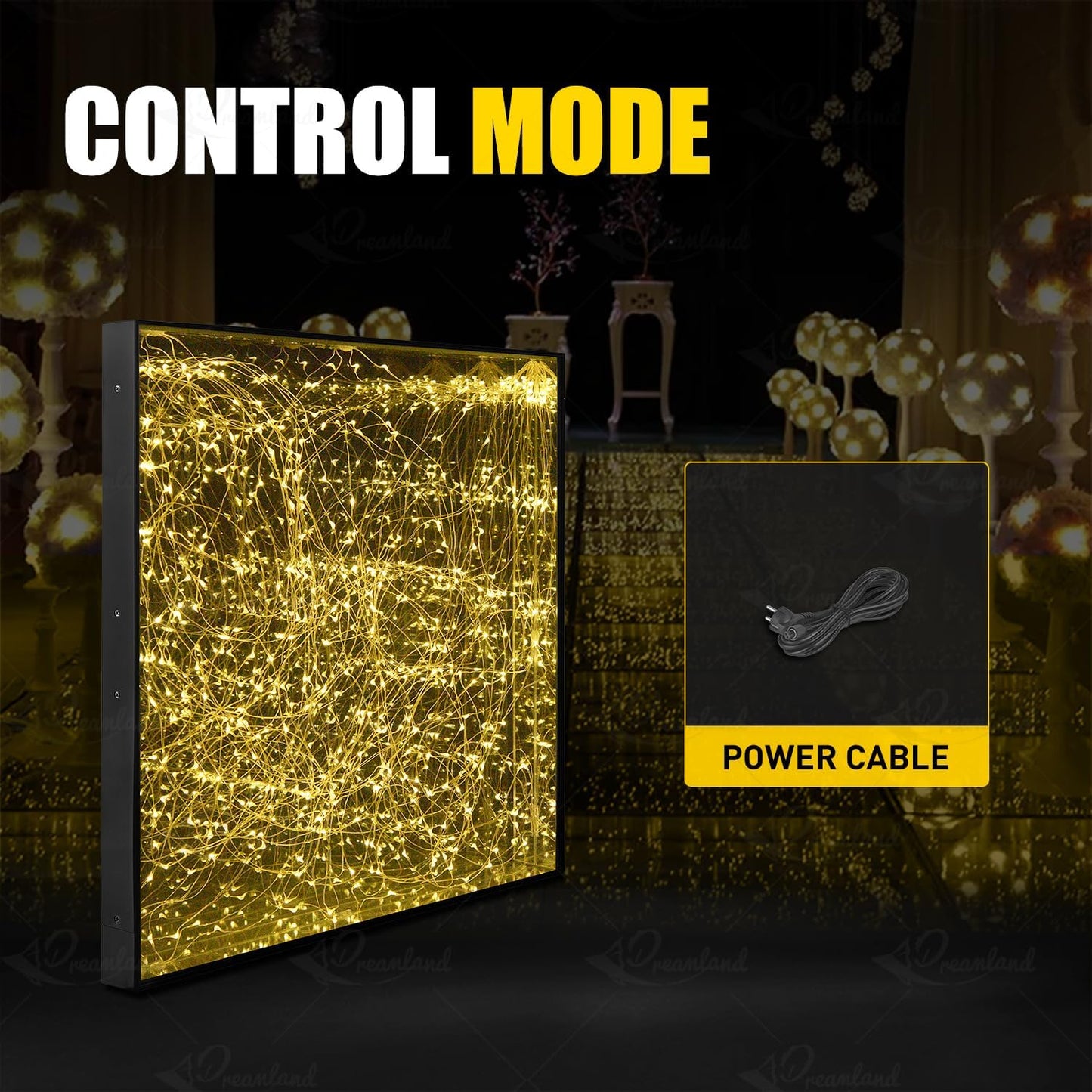 3D Mirror Gold Led Dance Floor Nightclub Decoration with Flight Case Wedding Party Dancing Floor 50x50cm Per Panel 25pcs