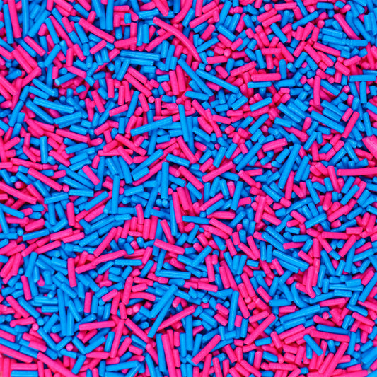 Edible Pink and Blue Sprinkles, Jimmy Sprinkles, Pink Jimmies Sprinkles, Blue Jimmies Sprinkles, Gender Reveal Sprinkles Candy for Cake, Cupcakes, Cookies, Macaron, and Ice Cream Topping(120g/4.23oz)