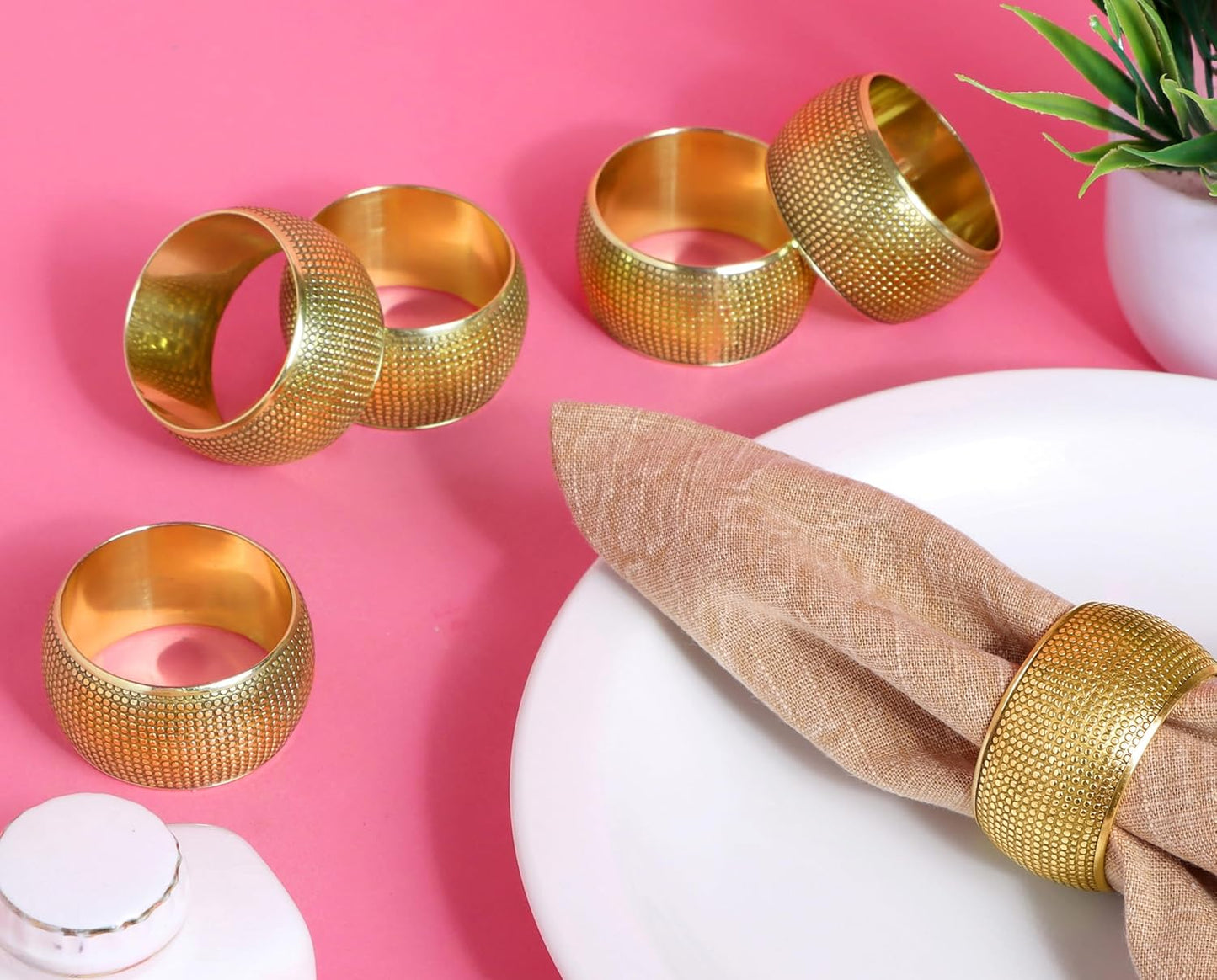 Gold Napkin Rings Set of 12 - Metal Napkin Rings for Dinner Parties, Weddings Receptions, Family Gatherings, or Everyday Use - Metallic Adornment for Table Décor Accessories - ALPHA Living HOME