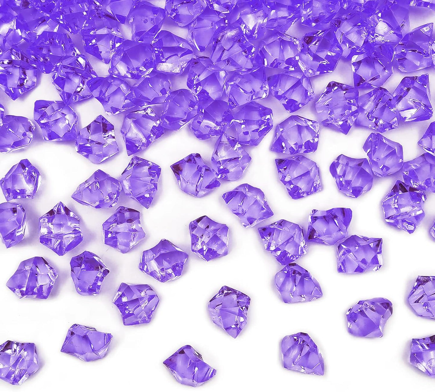 Vase Fillers for Home Decor, Fake Crushed Ice Cubes, Vase Fillers, 150 pcs Reusable Fake ice Cubes for Photography Accessories Props Decoration for Wedding(irregular-16 * 22mmPurple)