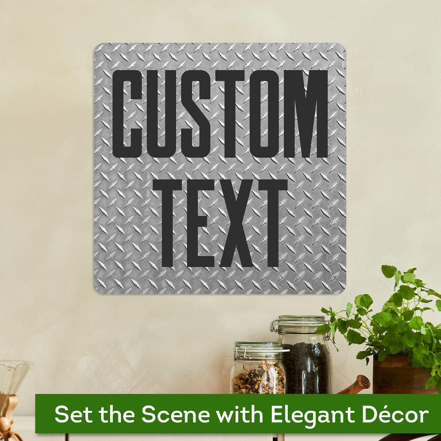 Custom Sign, Custom Street Sign, 11 Font Colors, 13 Font Styles, 4 Hole Options, 22 Sizes, 12x12 Inches, Rust Free DiBound, Fade Resistant, Made in USA by My Sign Center (Diamond Metal)