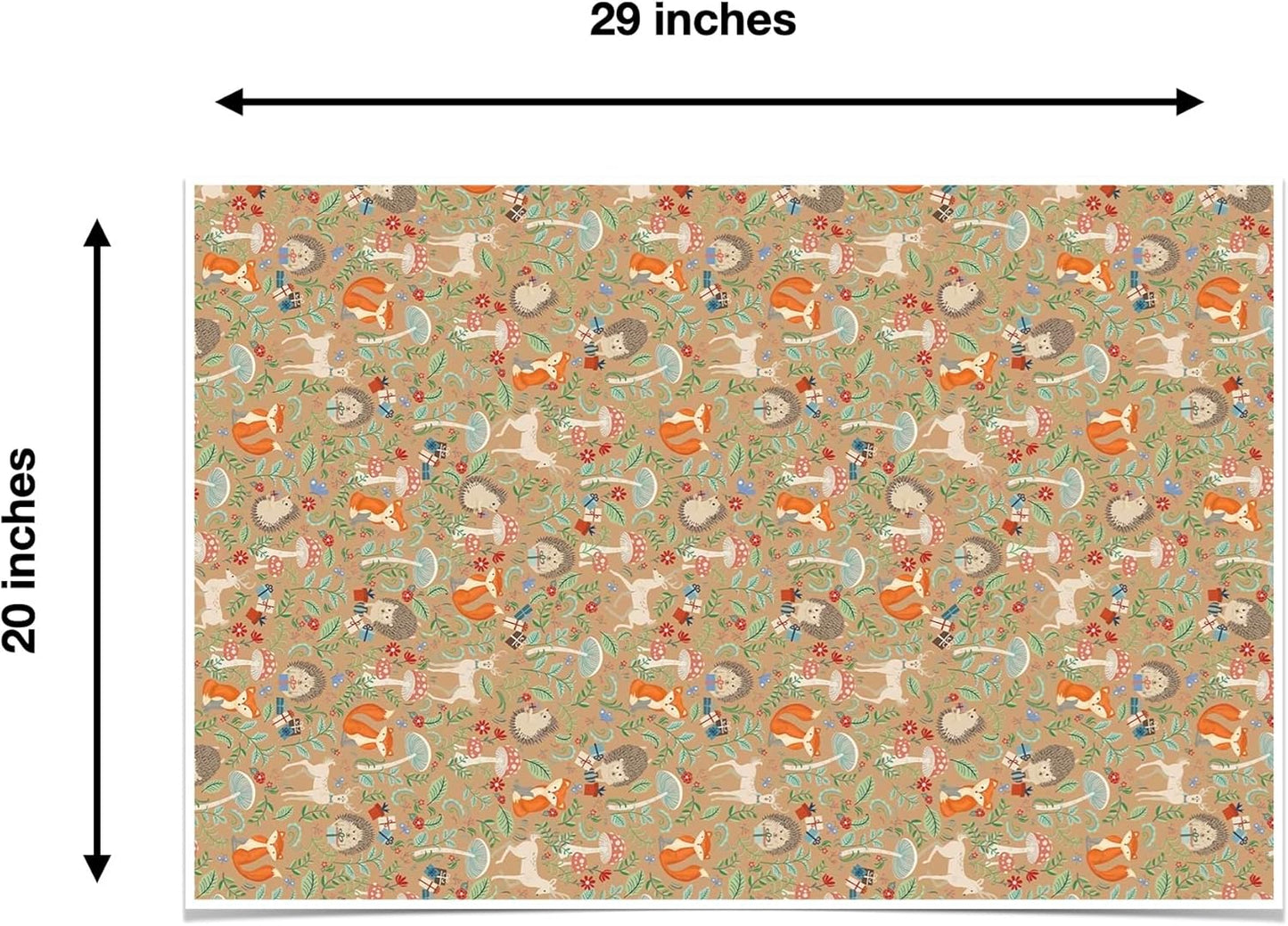 Colors of Rainbow - Fox & Hedgehog - 12 Sheets, 20 inch X 29 inch - Italian Print Tissue Paper for Decoupage Gift Basket Gift Bag Party Crafts (Fox & Hedgehog)