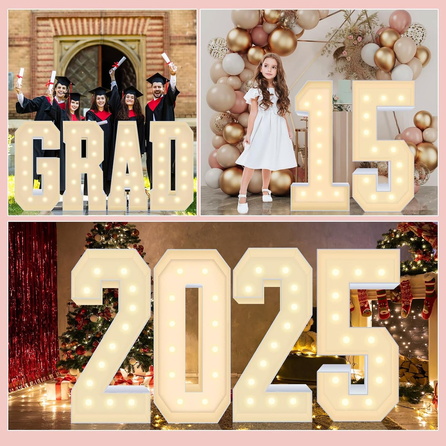 4FT Marquee Plastic Letters D - Light up Letters D Are Made from Corrugated Plastic Board - Quick Assembly Without Tools, Disassembled Components Can Be Used for Garage Sale Signs, Yard Sale Signs