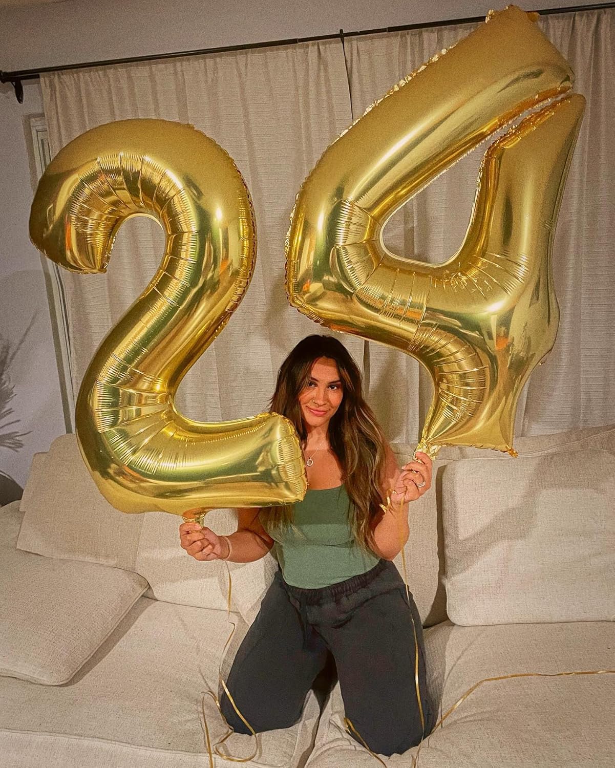 40 Inch Gold Large Number 14 Birthday Balloon, Giant Number 14 Fourteen Balloons, Foil Mylar Big Balloons for Anniversary Graduation Supplies Decorations