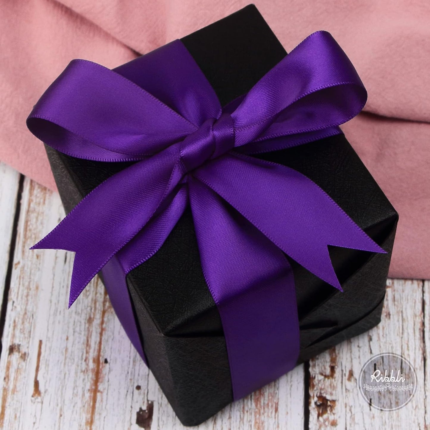 Ribbli Purple Double Faced Satin Ribbon,1” x Continuous 25 Yards,Use for Craft Bows Bouquet, Gift Wrapping, Wedding Decoration, Floral Arrangement