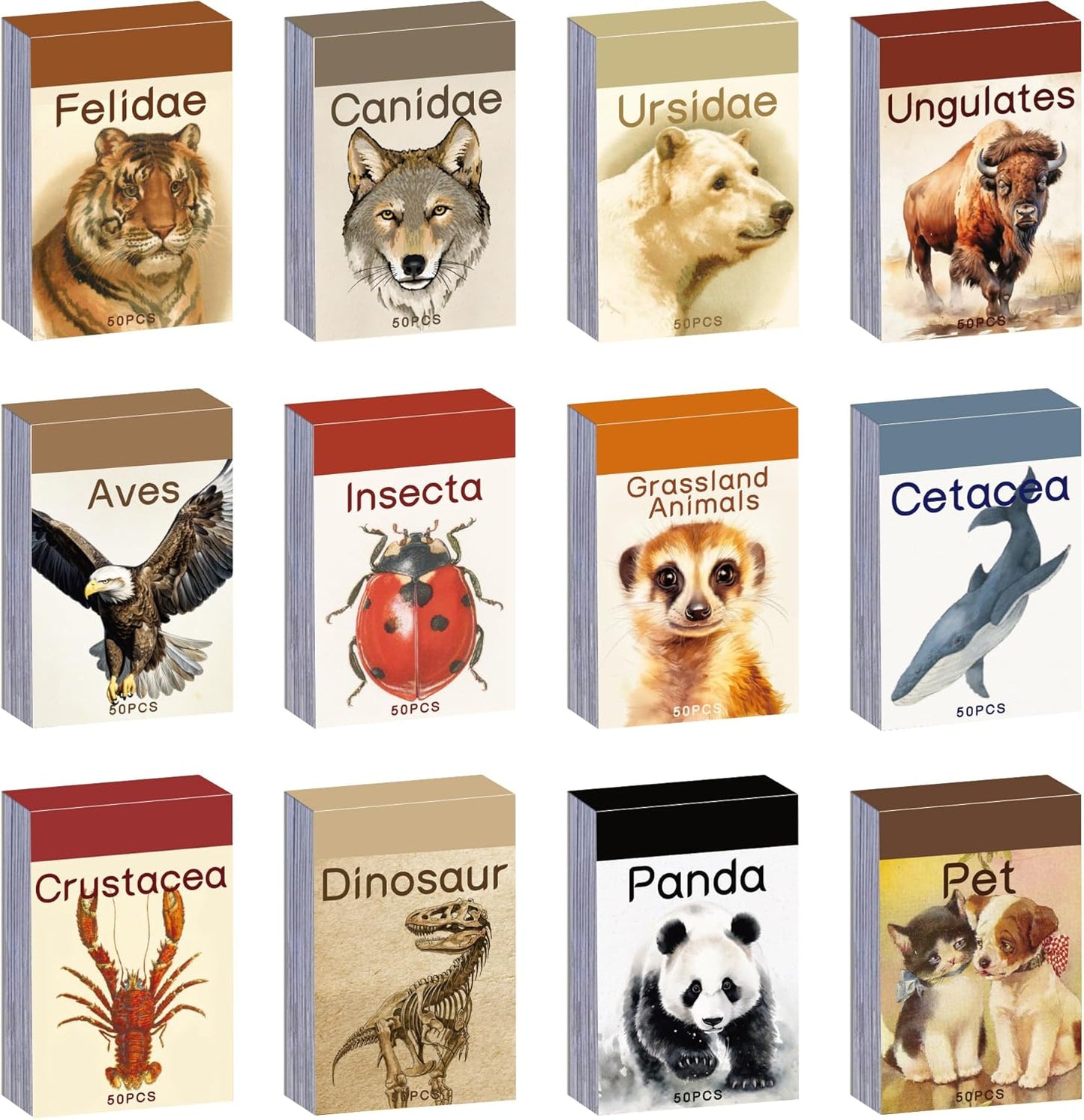 12 Sets 600 Sheets Washi Stickers Book for Journaling, Jungle Animal Sticker, Wild Zoo Sea Animal Aesthetic Scrapbook Dinosaur Sticker Set for Bullet Journal Card Craft Gift Rewards for Kid Notebook