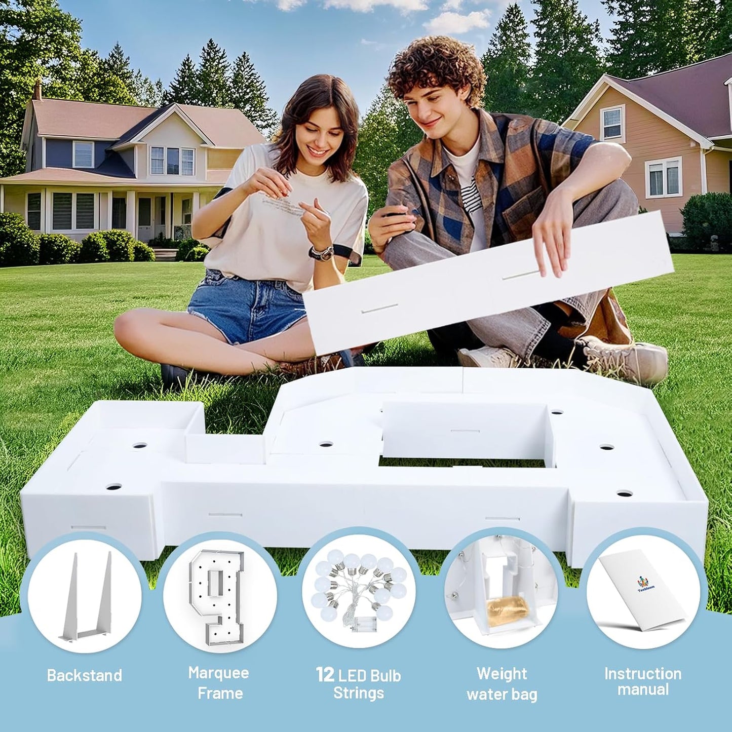 4FT Marquee Light Up Letters P,Party Decoration Large Marquee Light Up Letters with Weighted Water Bag,Pre-cut Foam Board Set Can Be Used for Birthdays,Weddings,Baby Anniversaries