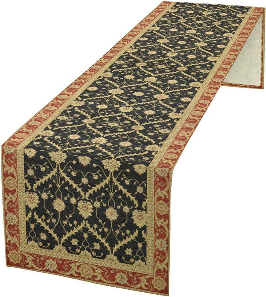 Vintage Morris Floral Table Runner, Boho Rustic Farmhouse Flower Pattern for Home Kitchen Table Decor Dining Coffee Room Party Decor 13x36in