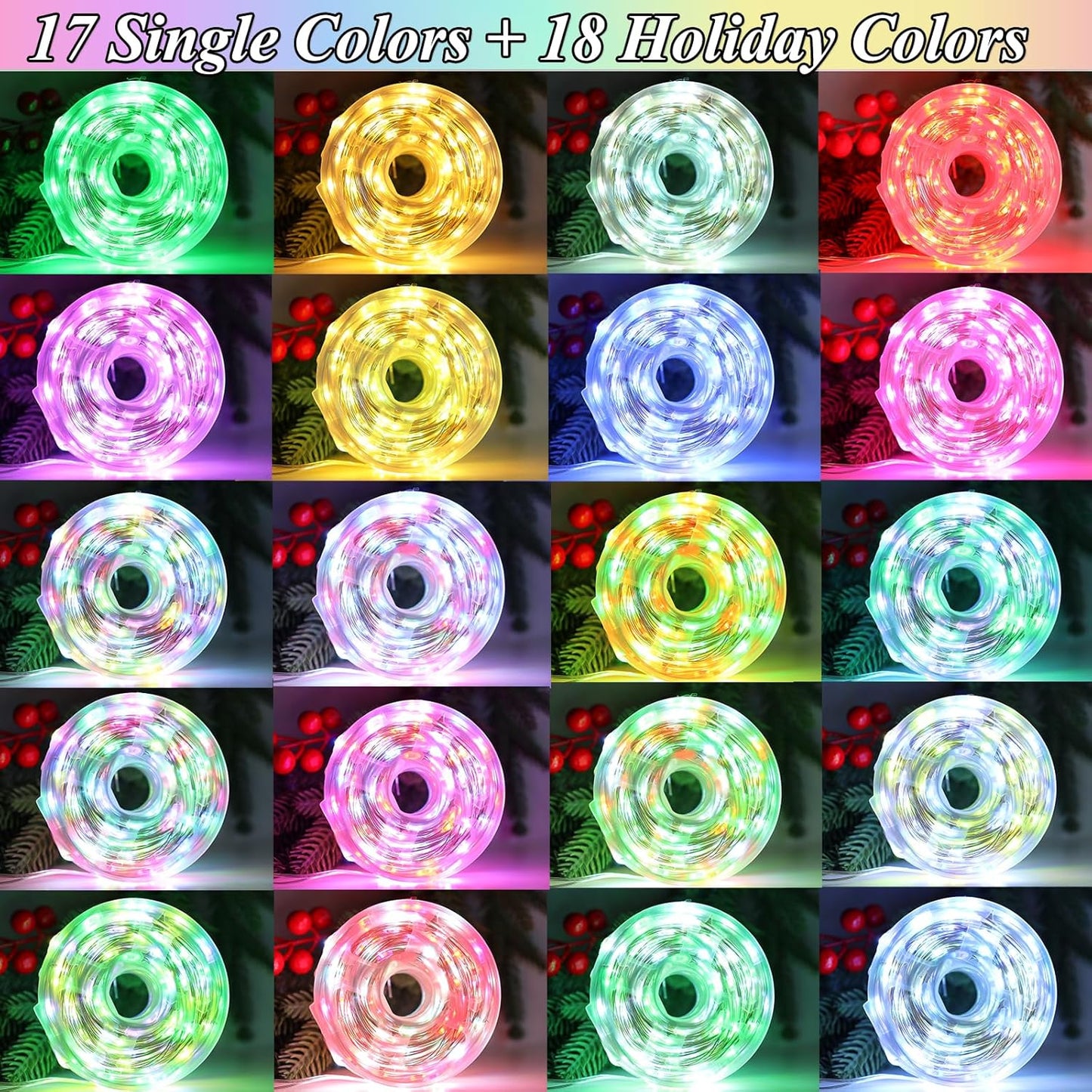 200 LED Christmas Fairy Lights Color Changing, 66 FT 35 Colors Halloween String Lights with Remote, Purple Orange LED Fairy Lights for Bedroom Halloween Xmas Wedding Home Party Indoor Decor