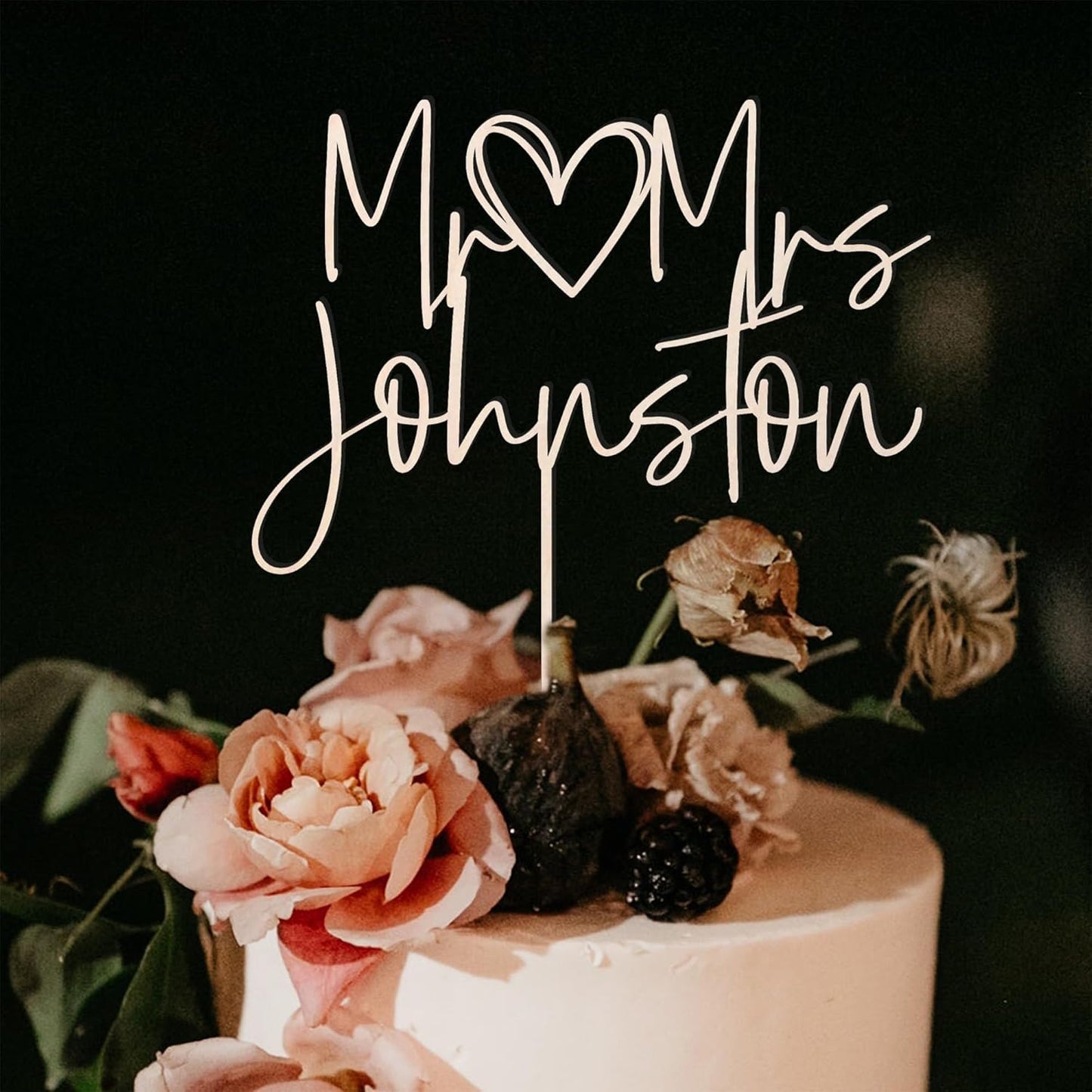 Wedding Cake Toppers, Wedding Cake Toppers Bride and Groom, Custom Cake Topper, Customize Your Own Anniversary Mr and Mrs Cake Topper (Design 4)