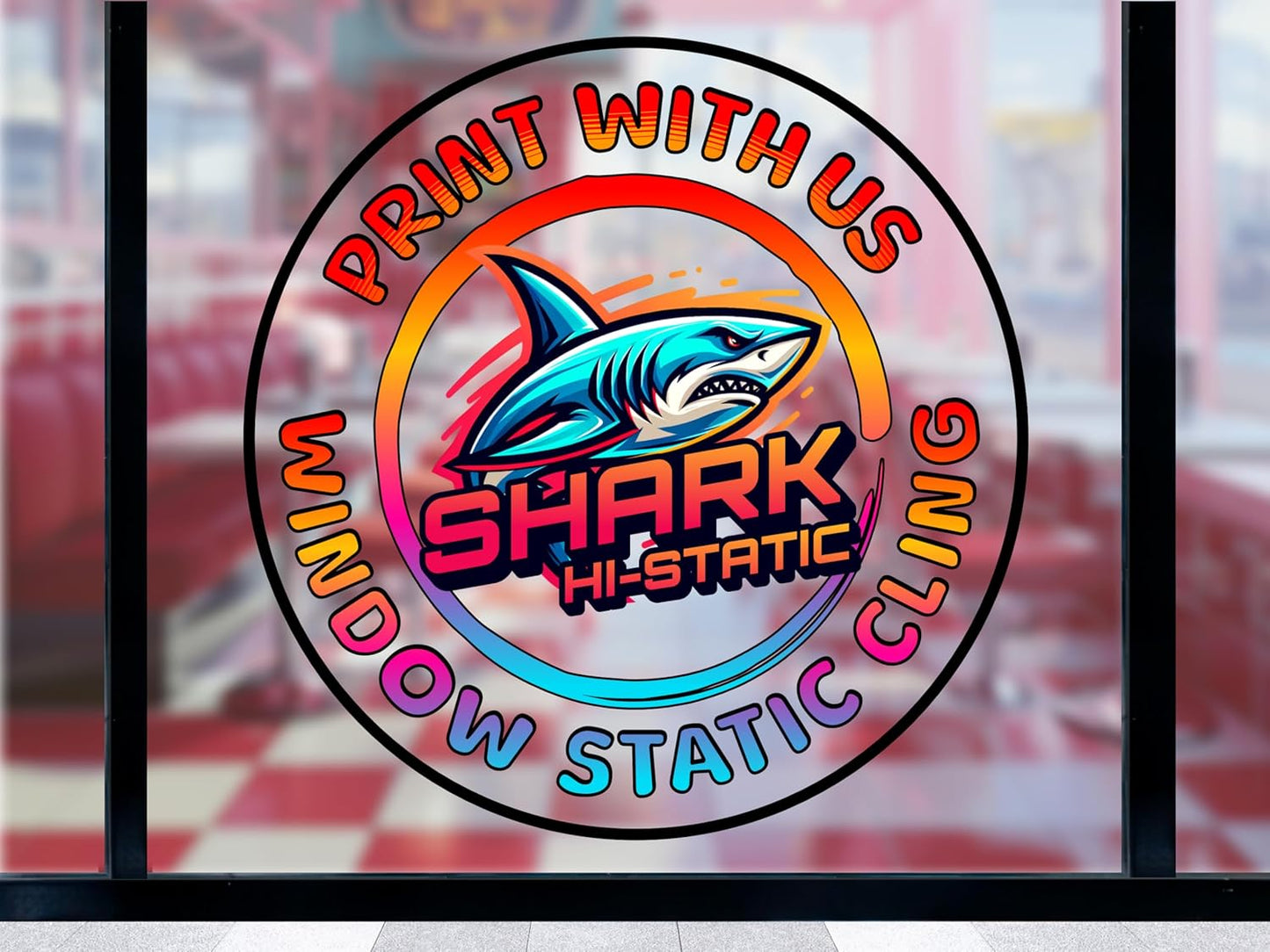 Custom High Static Window Cling ║ Your Logo or Design We Print Your Static Cling ║ Waterproof School Storefront Home ║ Perfect for Installing on Windows in Less Than a Minute.