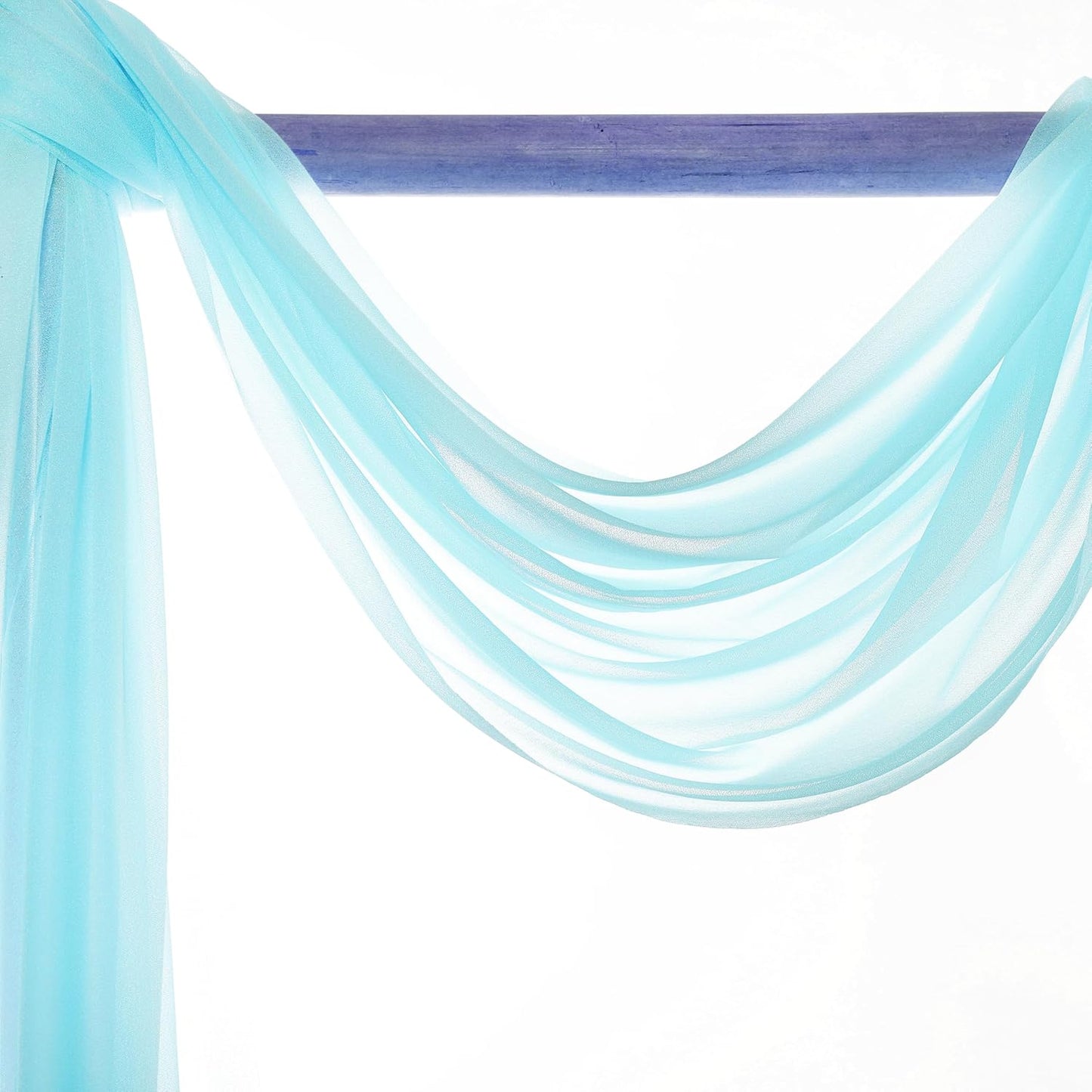 VDS Pack of 2 Panel (30 Inch X 20 Feet) Wedding Arch Draping Fabric Sheer Chiffon Fabric Drapery for Wedding Ceremony Reception Swag Backdrop Canopy Chuppah ARBO Altars Decoration (Teal)