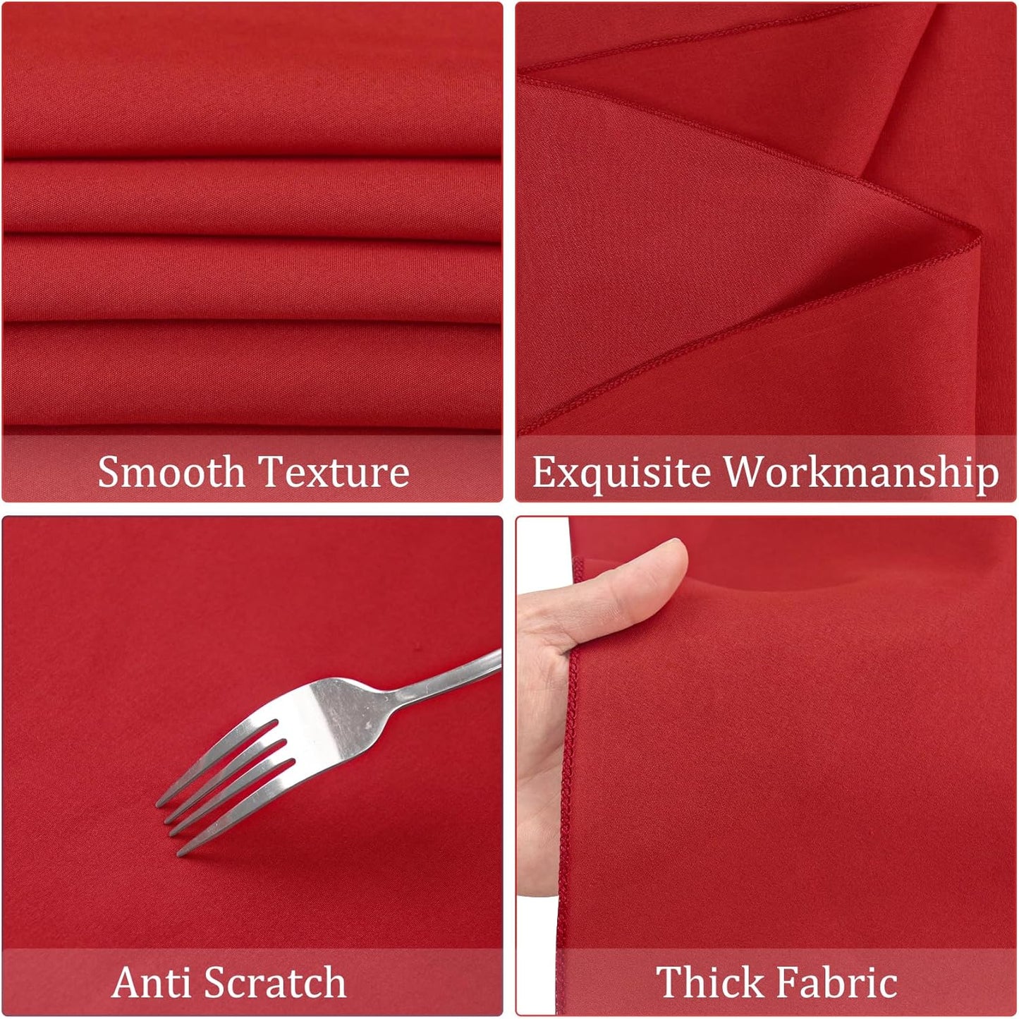 8 Pack Round Tablecloth 70 Inch Red Round Table Covers Bulk Washable Polyester Fabric Table Clothes for Wedding Party Reception Banquet Buffet Restaurant (Red, 70 Inch)