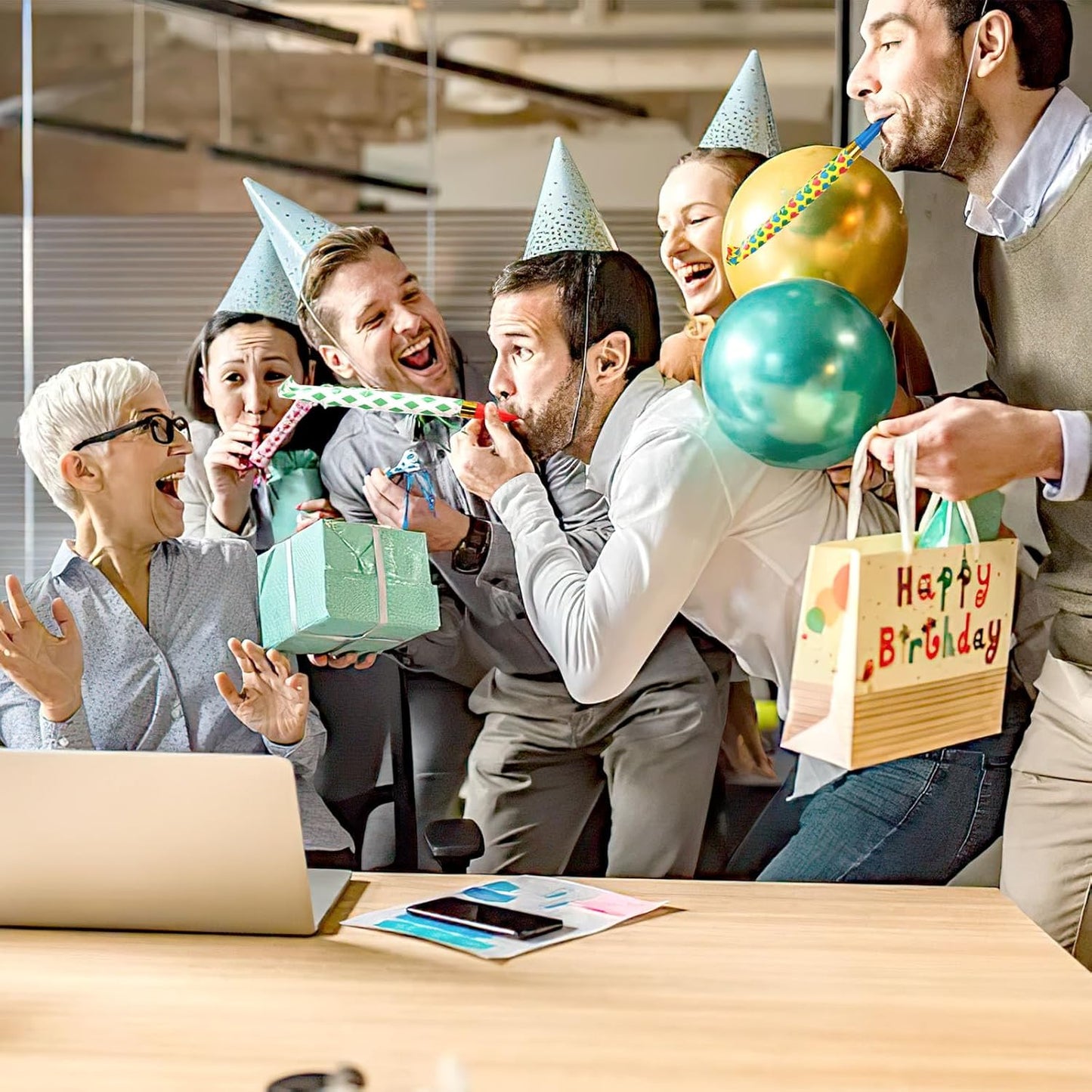 LovesTown 40PCS Party Blowers, Colorful Birthday Noisemakers Birthday Blow Horns Party Whistles New Years Party Noisemakers Party Blowouts