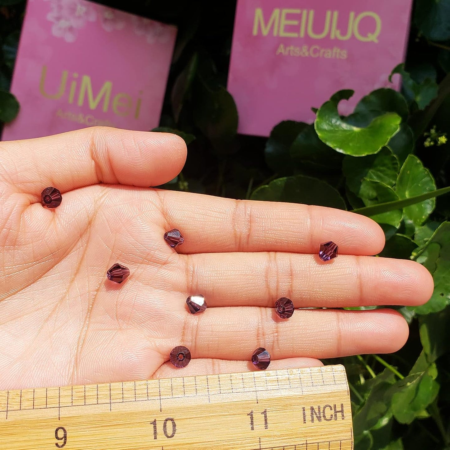 6mm Bicone 450Pcs Violet Crystal Glass Beads Faceted Bicone Shape Crystal Glass Spacer Beads for Bracelet Necklace Decorative Hand Jewelry Making (Violet, 6MM)