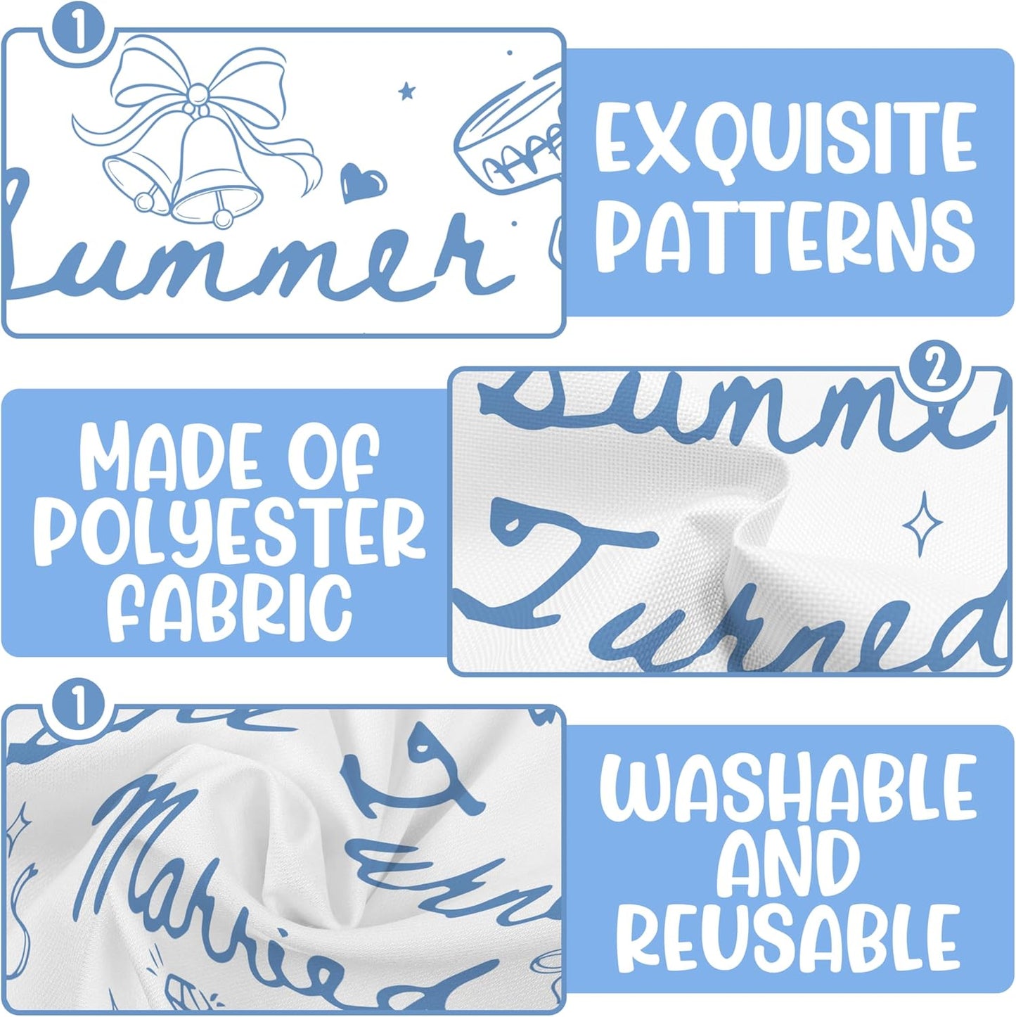 The Summer She Turned Married Backdrop - Beach Wedding Party Decorations - Bridal Shower Bachelorette Party Background Blue