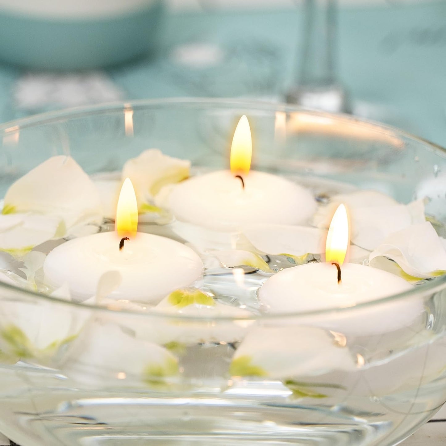 Aignis 12pcs Floating Discs Wax Candles, Burning Time 4+ Hours, 2 Inch Unscented Dripless, White Set for Wedding/Birthday/Celebration/Party/Holiday/Home Décor