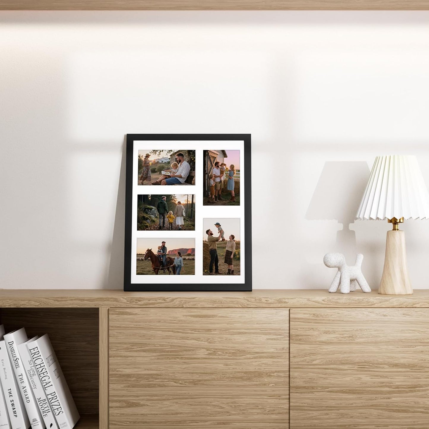 Vittanly 11x14 Collage Picture Frame, Displays 5Pcs 4x6 Pictures with Mat, Picture Frames Collage Wall Decor, Black, 1 Pack