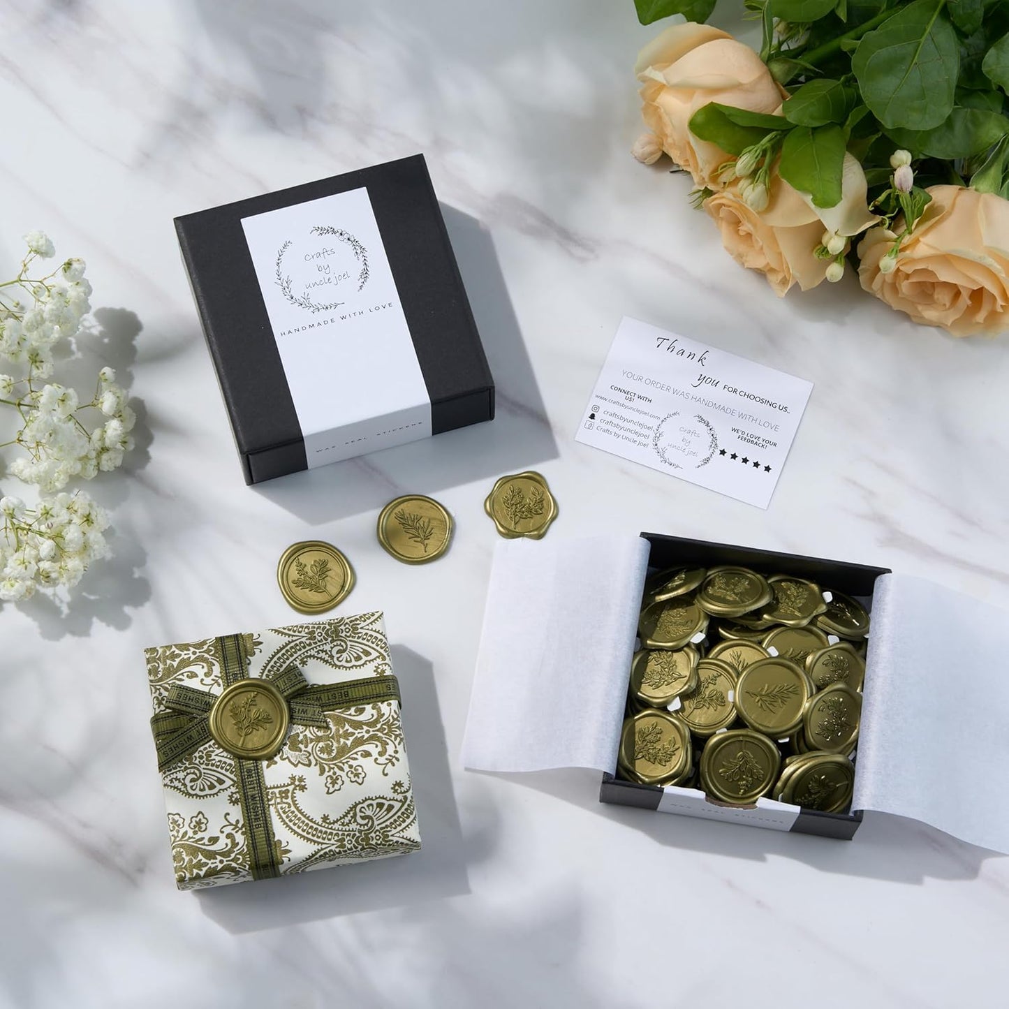 Wax Seal Stickers (60 Pcs, 3 Designs in 1 Pack) Premium Envelope Seal Stickers for Wedding Invitation Envelopes, Adhesive Wax Seals, Perfect for Seating Chart, Gift Wrapping