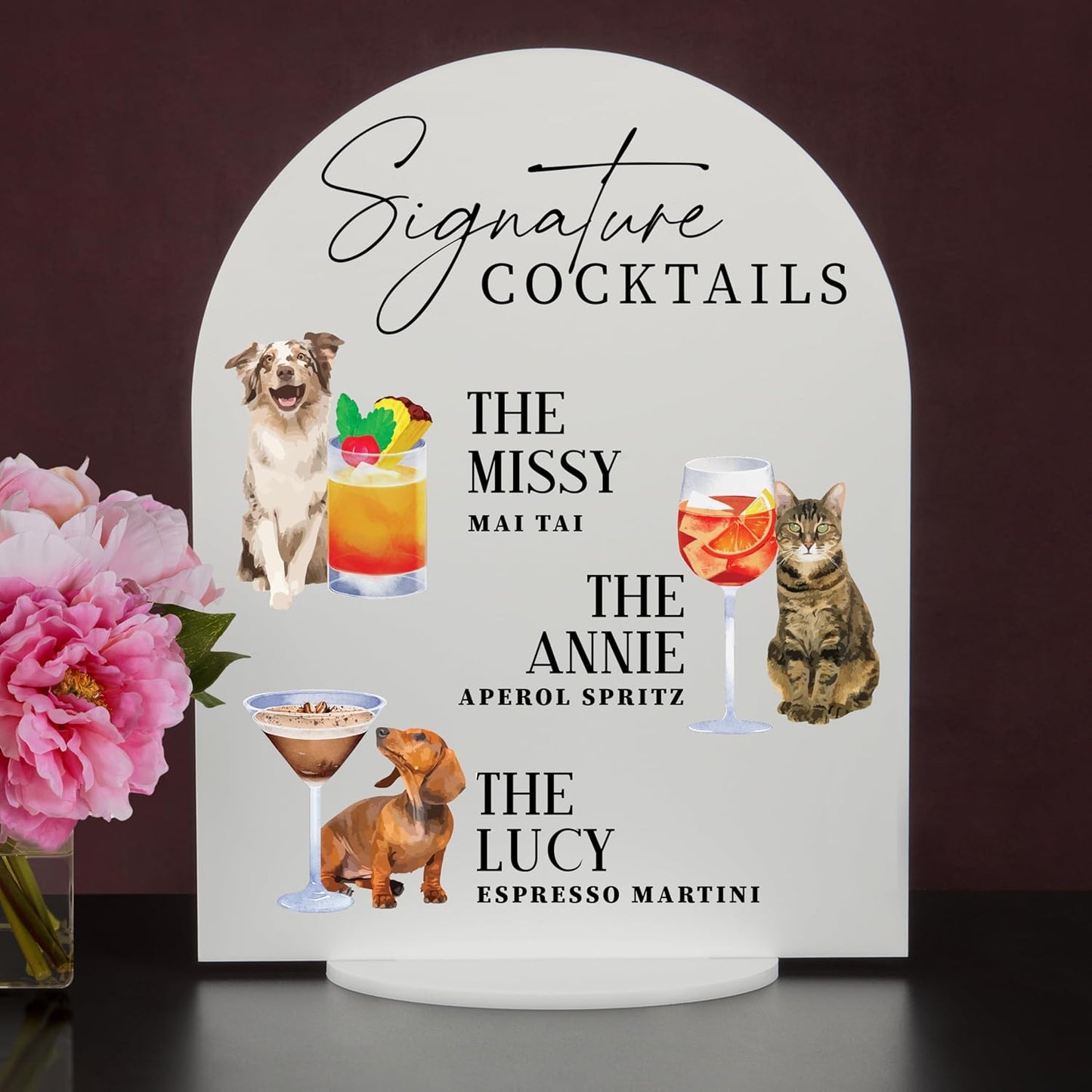 Pet Signature Drink Wedding Signs