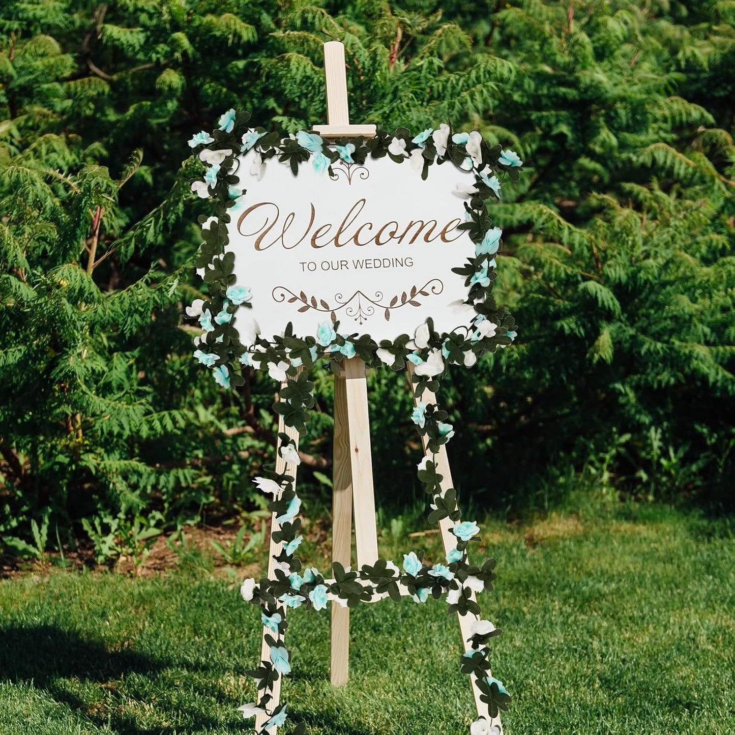 12 Pcs 99 Ft Flower Garland Rose Vines, Rose Garland for Decoration, Flower Vine for Room Table Birthday Wedding Party Garden Wall Decor