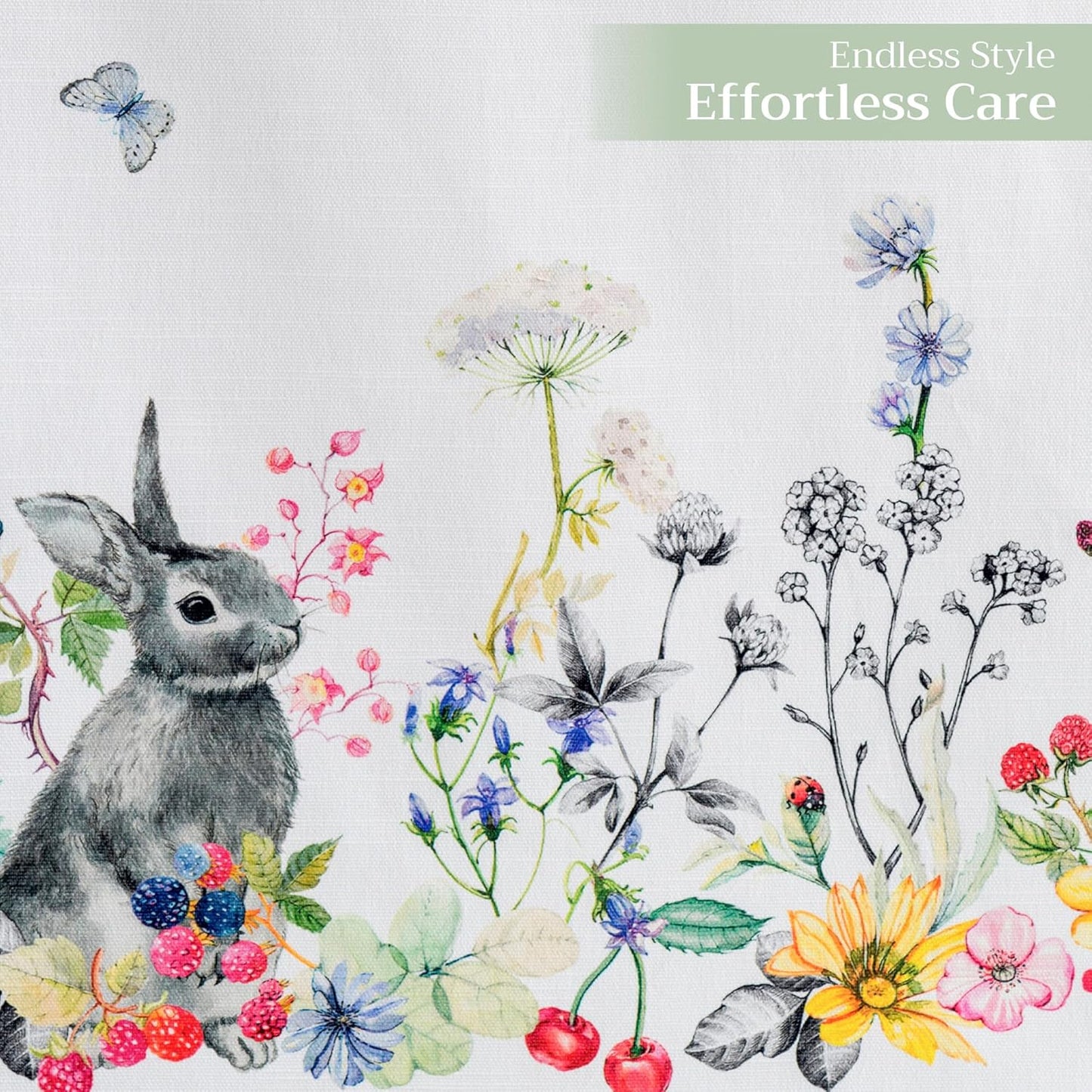 Maison d' Hermine Table Runner 100% Cotton Single Layer Table Runners 72 inches Long Decorative for Home Kitchen Dining Party Baby Shower Wedding Bridal Shower Spring Summer (Printemps, 14.50" x 72")