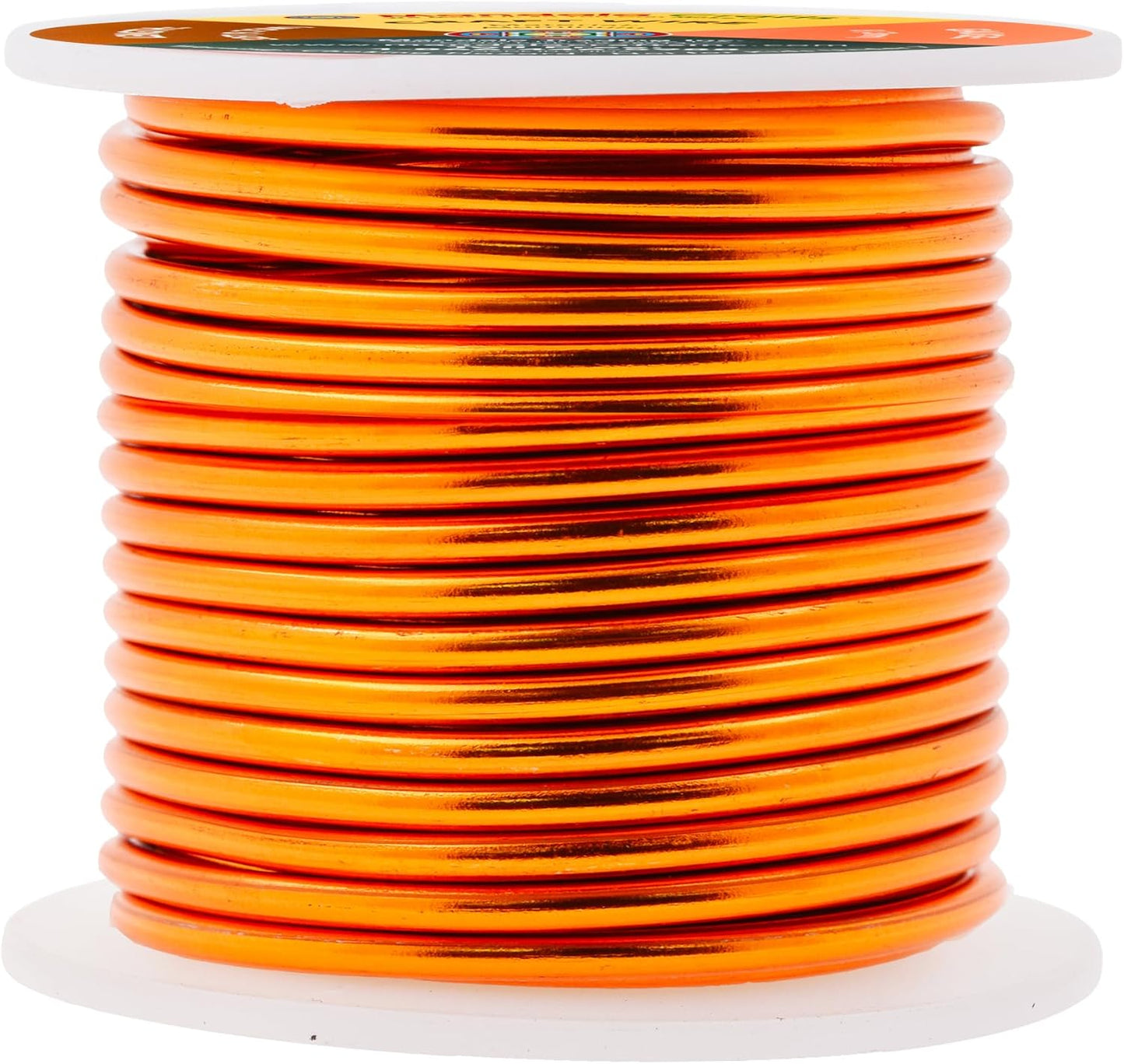 Mandala Crafts 8 Gauge Anodized Aluminum Craft Wire for Jewelry Making - 32 FT Colored Flexible Orange Wire - Bendable for Bonsai Armature Crafting Sculpting