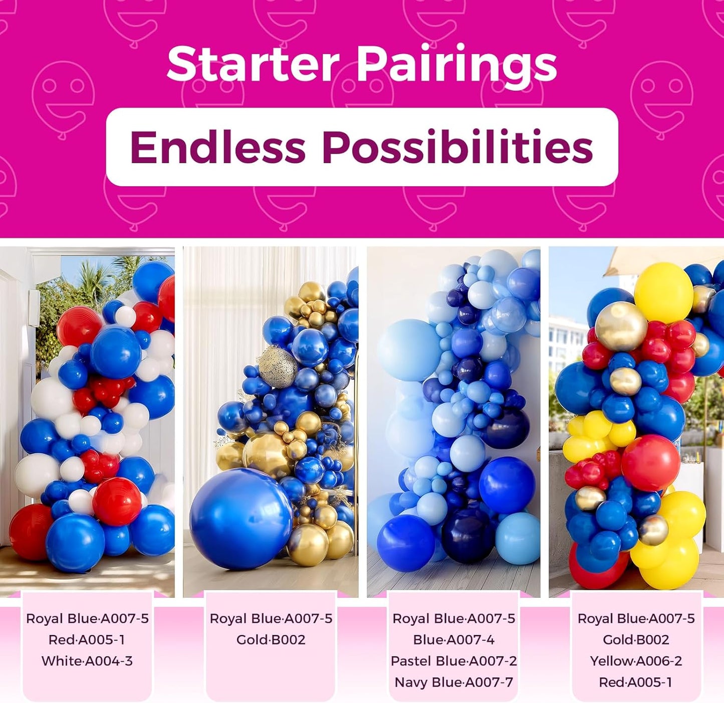 Bezente Royal Blue Latex Party Balloons - 150 Pack 5 inch Matte Small Blue Helium Balloons for Birthday Bridal Shower Graduation Baseball Nautical Party Decorations