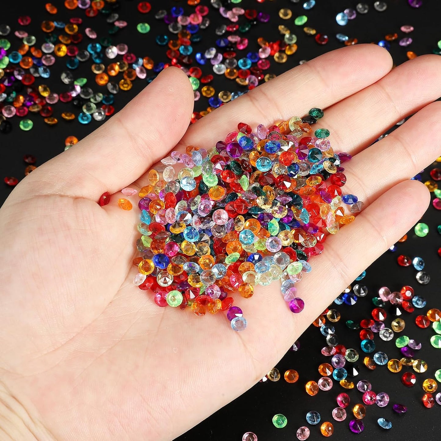 PATIKIL 10000 Pcs Wedding Table Scatter Confetti Crystals 4.5mm Acrylic Diamonds Vase Fillers Gems for Table Centerpiece Decorations Party Vase Beads, Orange Red