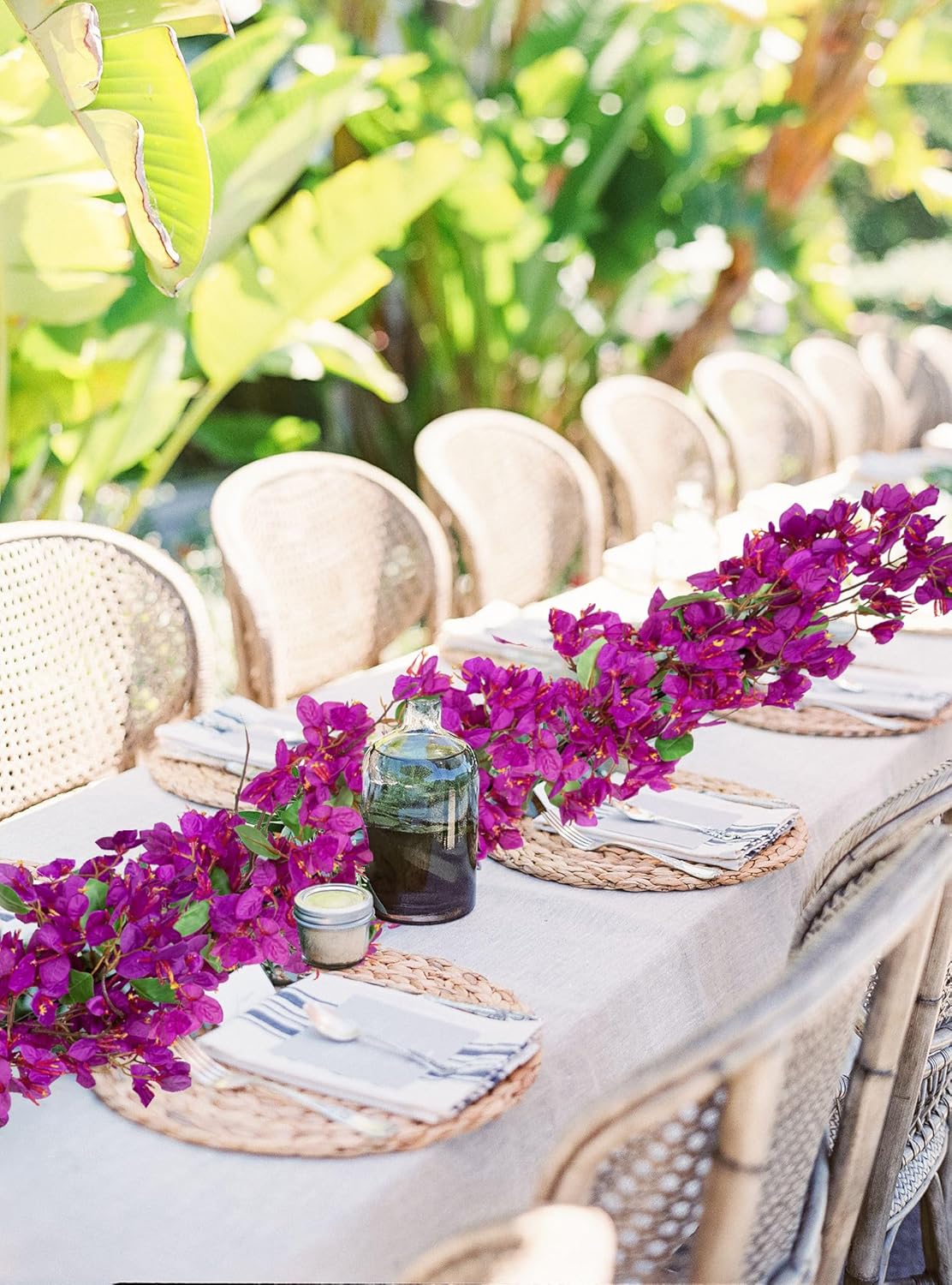 Briful 6ft Purple Bougainvillea Flower Garland – Artificial Silk Floral Vine with Built-in Hook Faux Flower Garland for Backdrop Table Wall Wedding Party Home Decoration