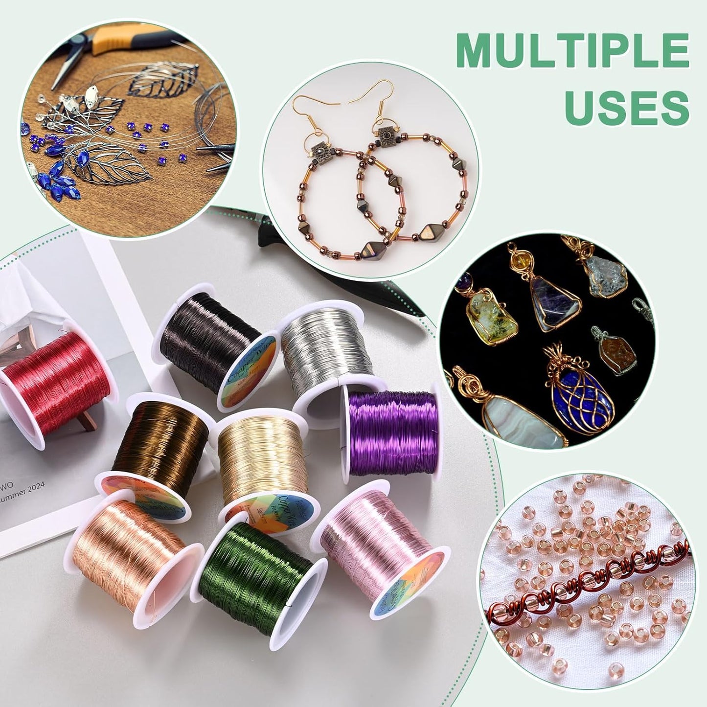 0.2mm Jewelry Wire, 32 Gauge 328FT Craft Wire Copper Beading Wire for Jewelry Making/Planting/Weaving/DIY Crafting, Soft Metal Wires [100M, Rose Golden]