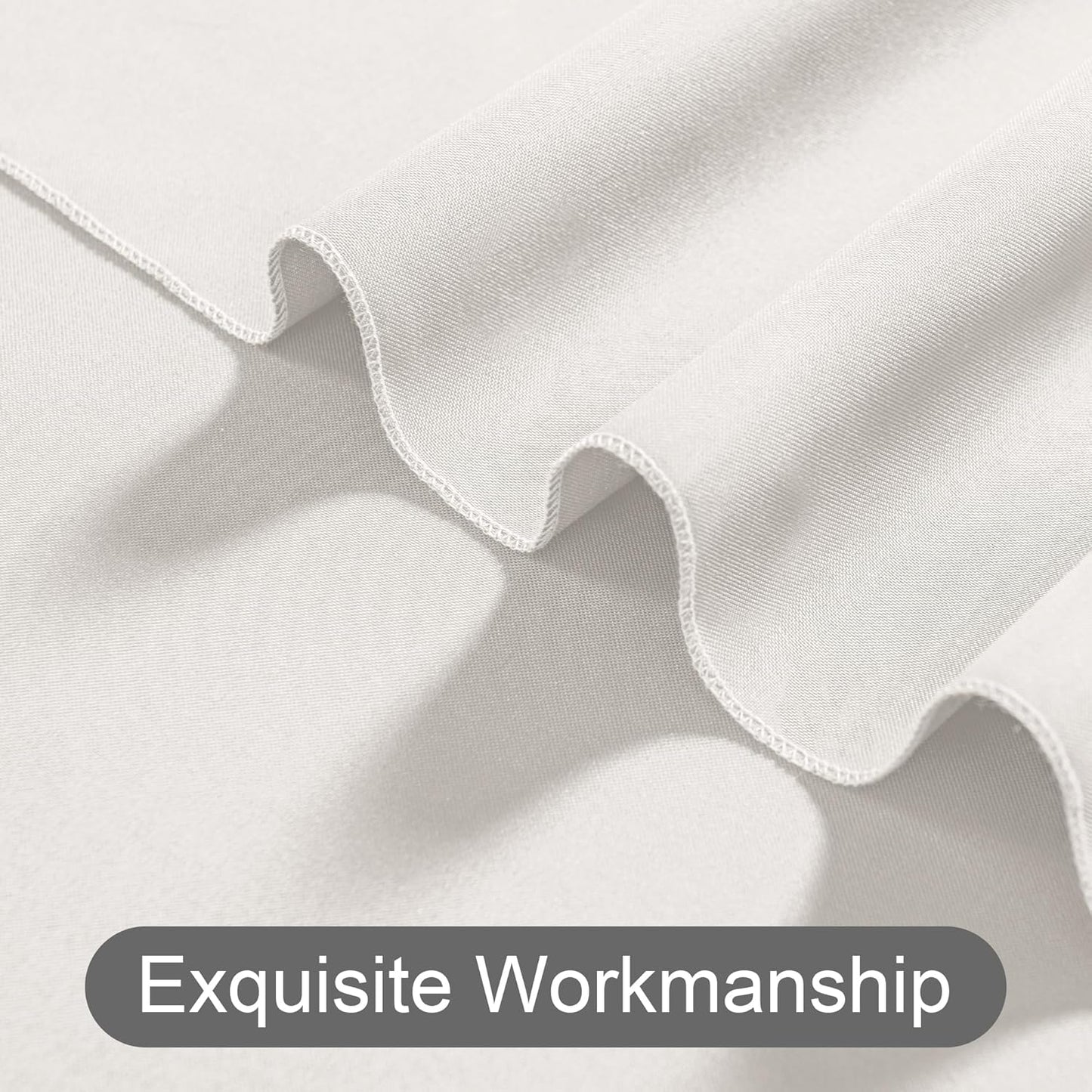 DWCN 10x10 FT Ivory Backdrop Curtains for Parties, Photography Backdrop Drapes with Rod Pockets for Wedding Decorations Stage Birthday Family Gatherings, 2 Panels 5ft x 10ft