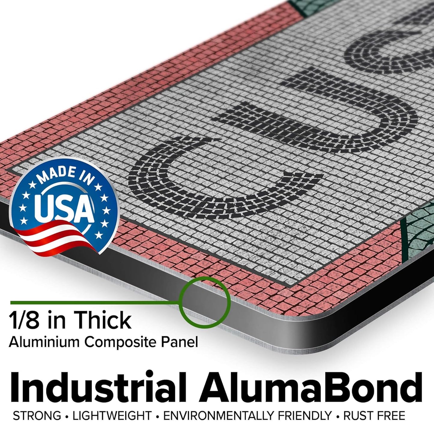 Custom Sign, Custom Street Sign, 11 Font Colors, 13 Font Styles, 4 Hole Options, 22 Sizes, 6x24 Inches, Rust Free DiBound, Fade Resistant, Made in USA by My Sign Center (Fauxsaic 2)