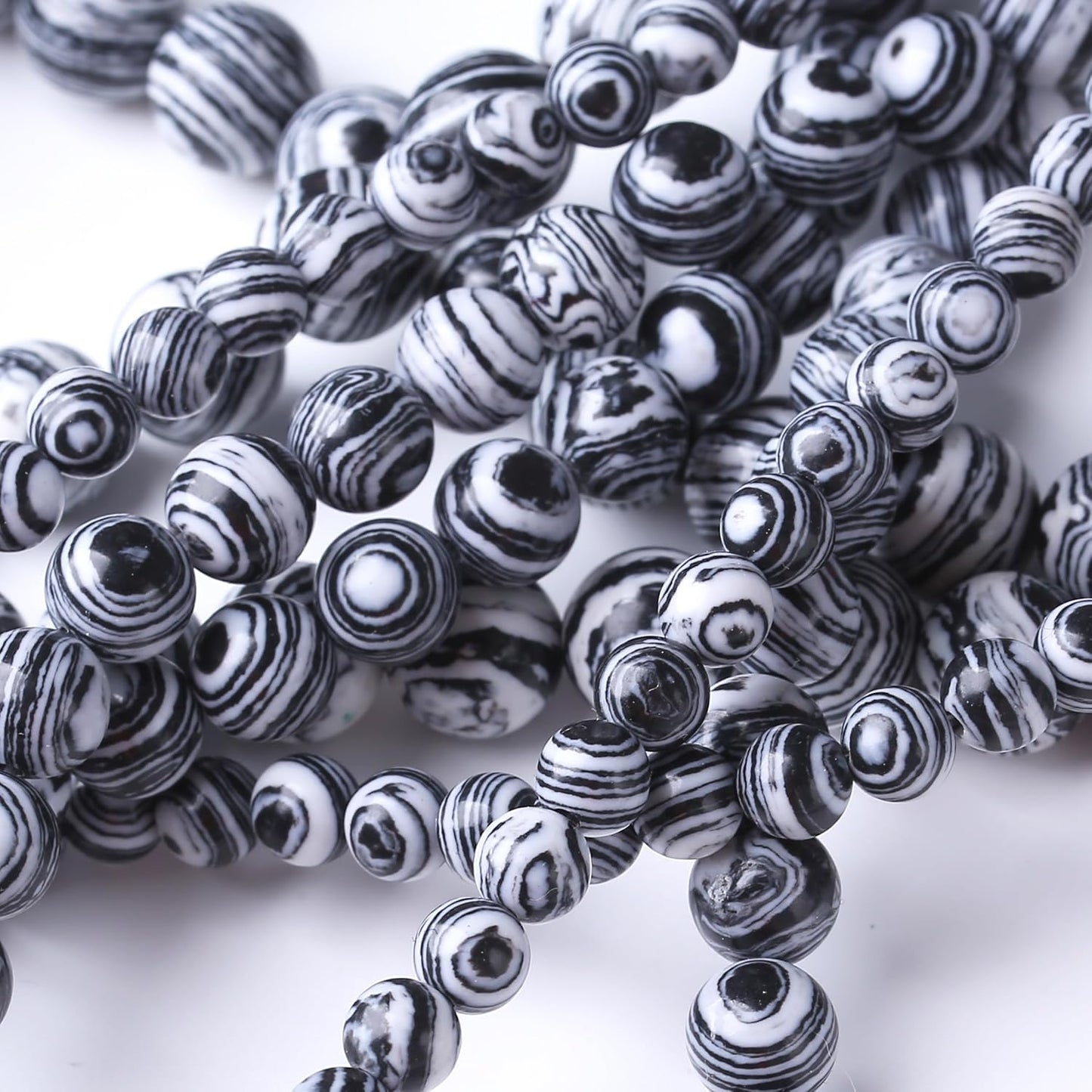 Black Peacock Turquoise Stone Beads Gemstone Round Crystal Energy Jade Beads Stone Beads for Jewelry Making DIY Bracelet Necklace Jewelry Making 1 Strand 15.5inch 60PCS 6MM