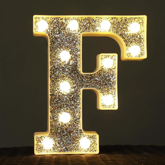 NW LIGHT Marquee Light Signs for Prom, Events, or Engagement Party Decor, Featuring Alphabet & Number Lighted Letters, Letter F