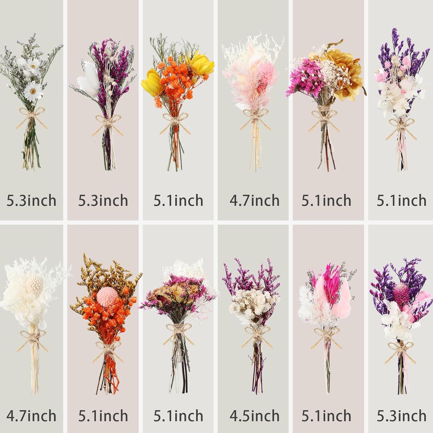 10/12/24 Pack Dried Flowers for Vase Various Mini Bouquet Dried Small Wildflowers Natural Real Flowers Bulk for Crafts DIY Wedding Decor (12, Flowers Blooming1)