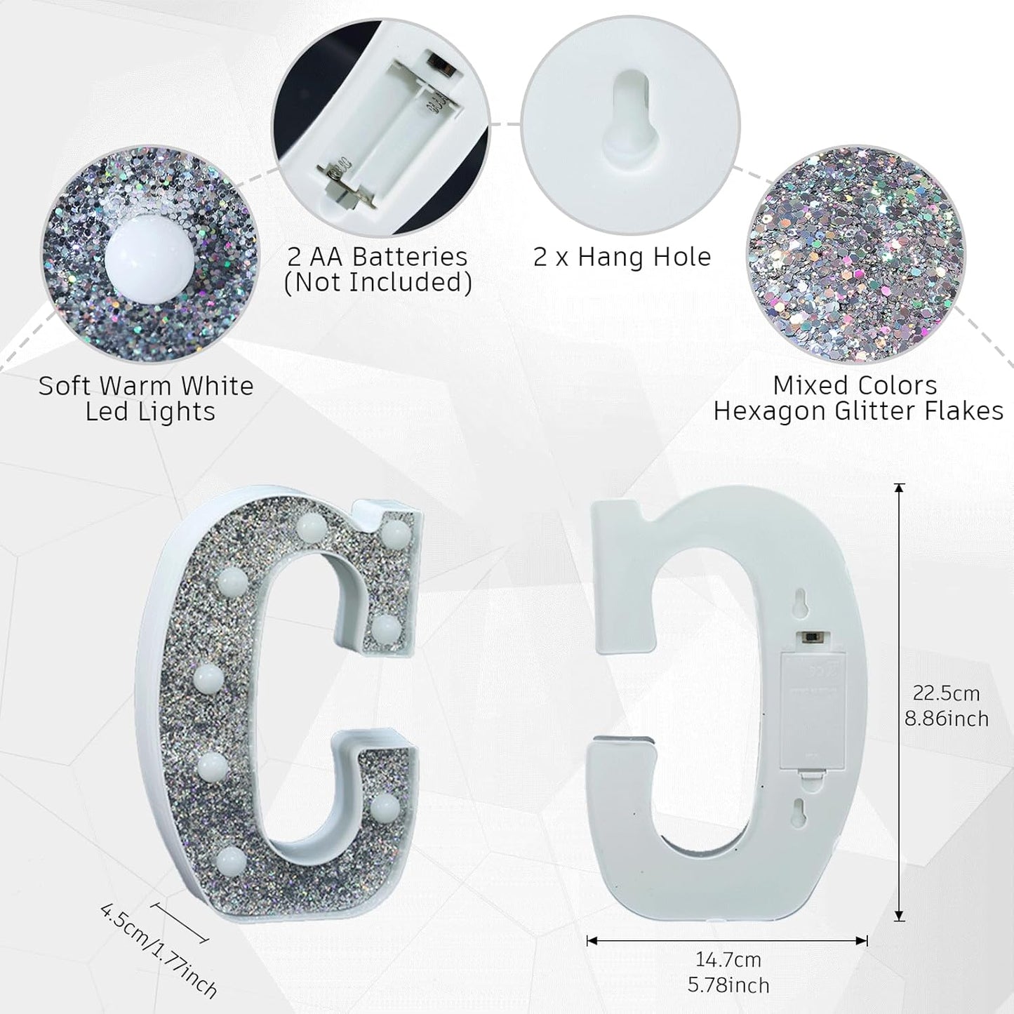 Light Up Letters - Marquee Light Signs for Table Decorations, Prom, Events or Engagement Party - Featuring Alphabet & Number Lighted Letters