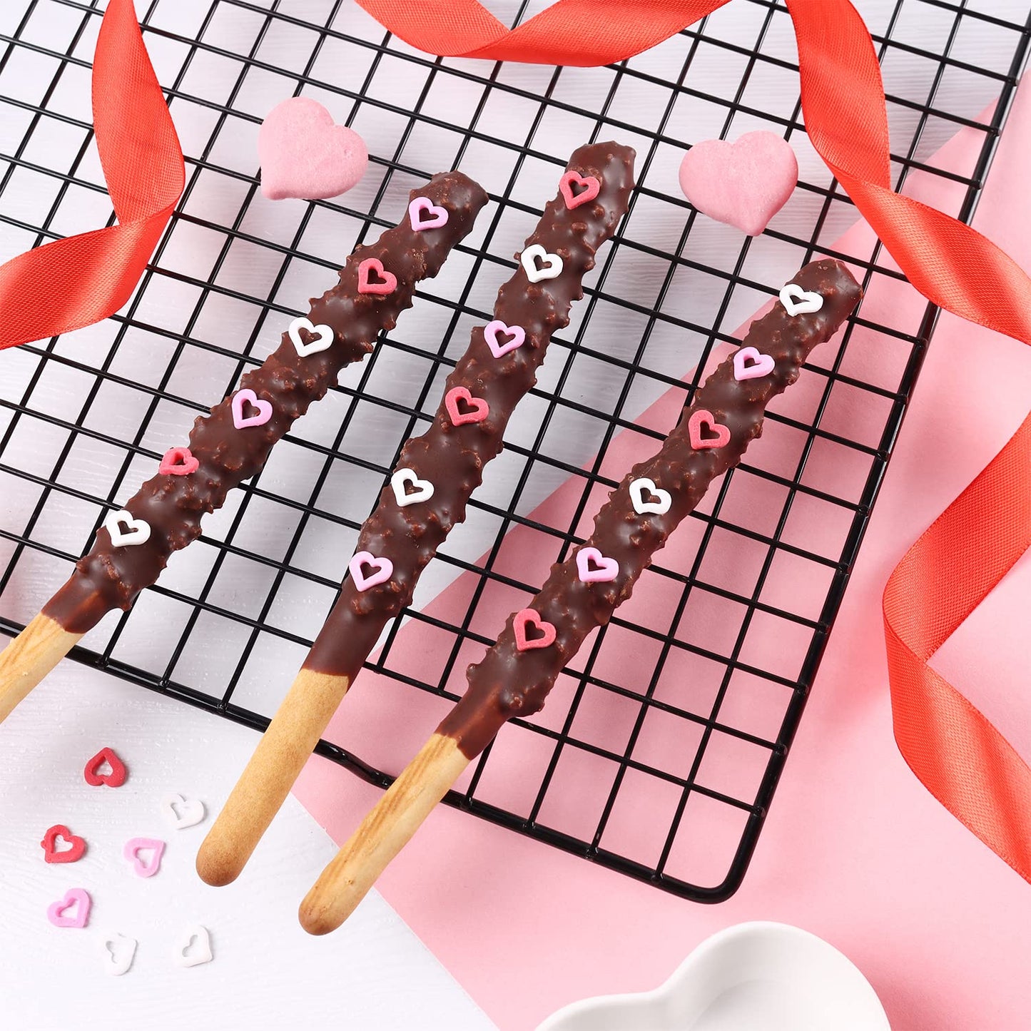 Sprinkles for cake decorating, 7 Ounces Valentine Sprinkles, Red/Pink/White Love Confetti Sprinkles for Cupcake, Cookies, Ice Cream Topper, Edible Cake Decorationss, Baking Desserts