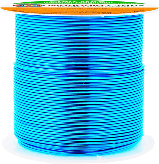 Mandala Crafts 22 Gauge Anodized Aluminum Craft Wire for Jewelry Making - 100 FT Colored Flexible Vivid Sky Blue Wire - Bendable for Bonsai Armature Crafting Sculpting