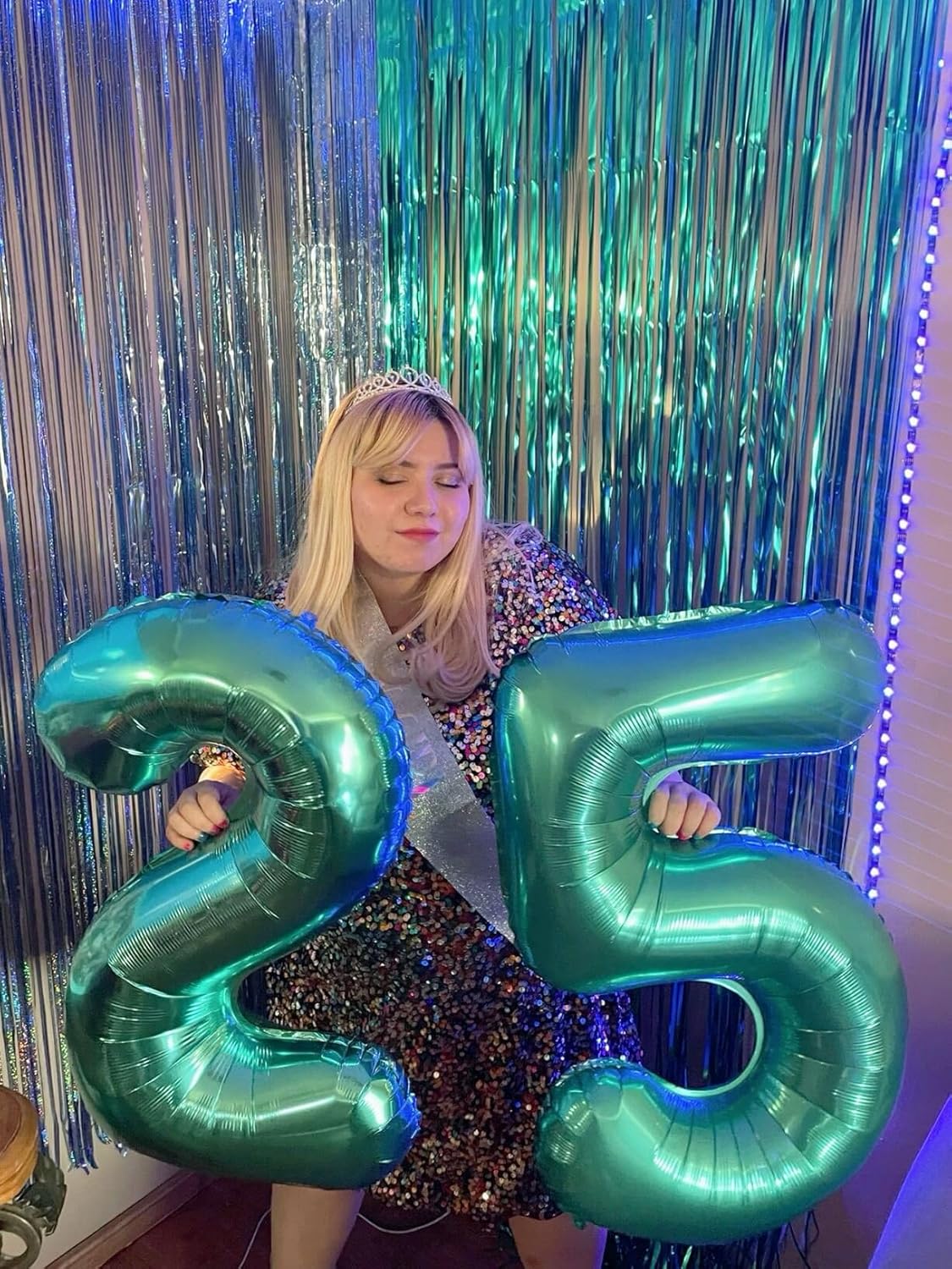 Big 40 Inch Teal Blue 2 Number Balloon Birthday Decoration, Teal Blue Number 2 Helium Balloons 12 20 22 23 24 26 28 32 42 Celebration, Boy Girl Baby Anniversary Party Graduations Supplies