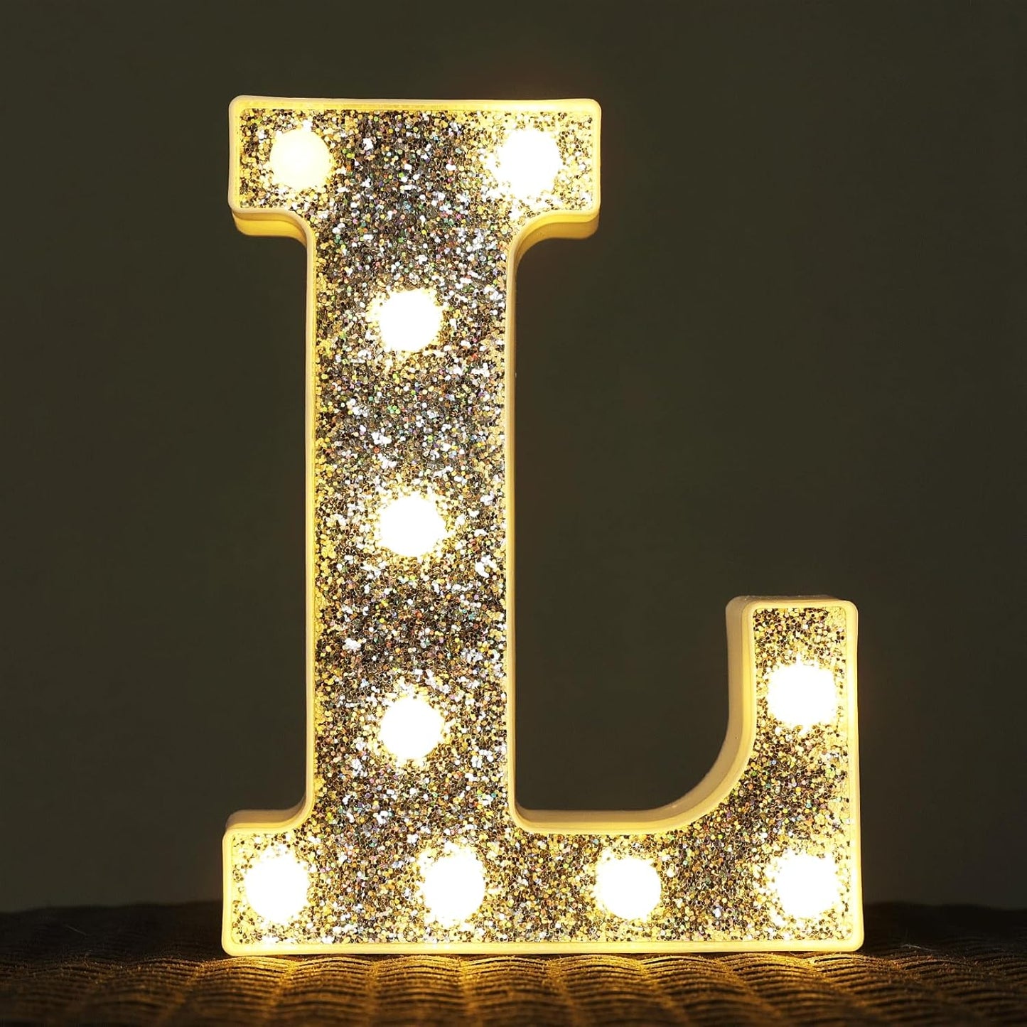 Glitter Light Up Signs for Events, Promotion or Engagement Decor - Alphabet & Number Lighted Letters