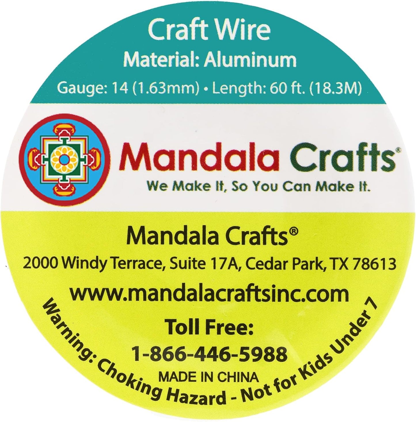 Mandala Crafts 14 Gauge Anodized Aluminum Craft Wire for Jewelry Making - 60 FT Colored Flexible Pink Wire - Bendable for Bonsai Armature Crafting Sculpting