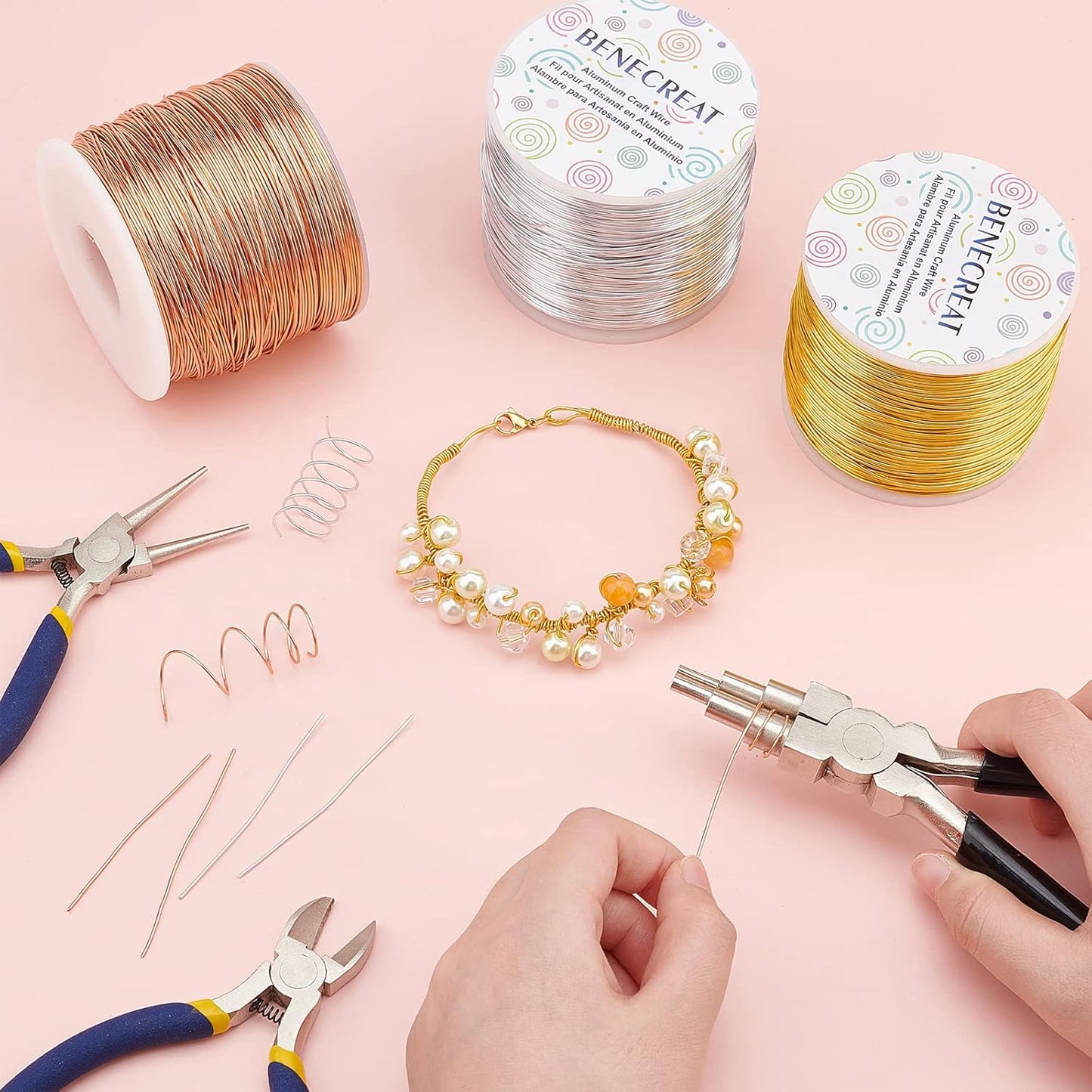 BENECREAT 20 Gauge 770FT Black Anodized Aluminum Jewelry Craft Wire for Model Craft, Gem Wrapping, Jewelry Making