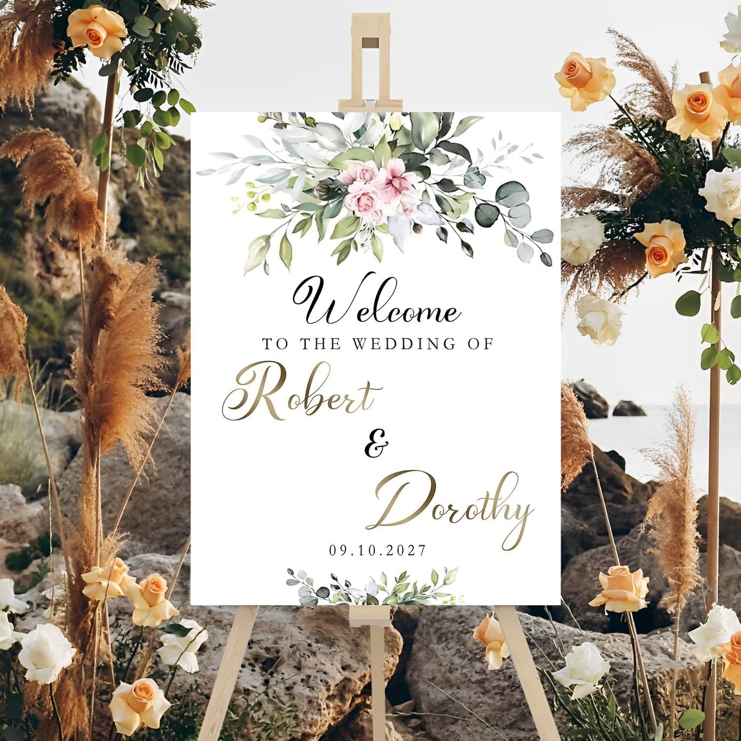 Welcome To Our Wedding Sign, Custom Wedding Welcome Sign, Engagement Party Welcome Sign, Favors Sign For Wedding, Rehearsal Dinner Sign, Wedding Yard Sign Decoration