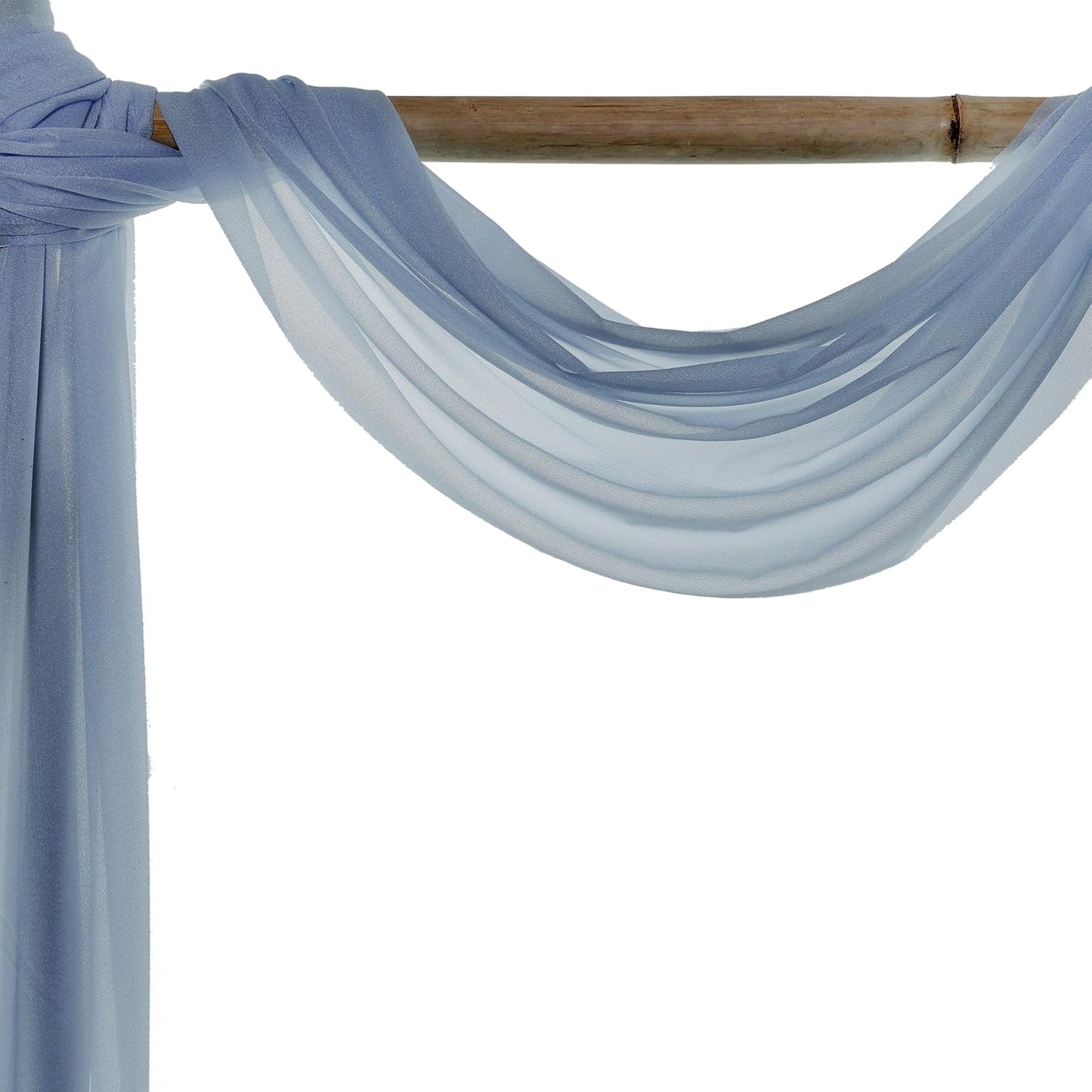 VDS Pack of 1 Panel (30 Inch X 30 Feet) Wedding Arch Draping Fabric Sheer Chiffon Fabric Drapery for Wedding Ceremony Reception Swag Backdrop Canopy Chuppah ARBO Altars Decoration (Dusty Blue)