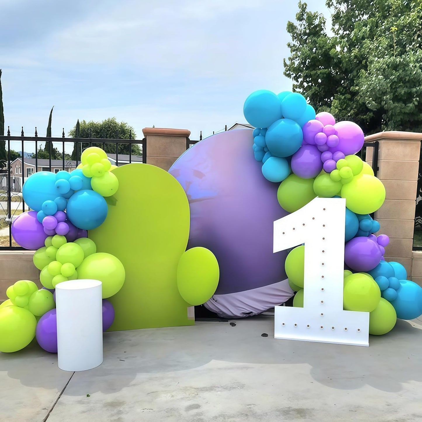 Pink Blue Purple Party Balloons, Pack of 60 12 inch Monster Balloons with Clear Balloon, Pink Metallic Purple Teal Green Balloons for Kids Magic Theme Birthday Baby Shower Party Decorations Supplies