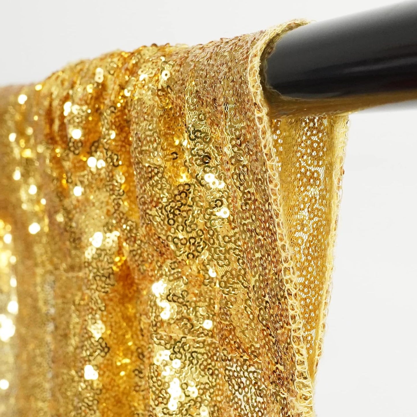 Poise3EHome 8FT x 10FT Sequin Photography Backdrop Curtain for Party Decoration, Golden